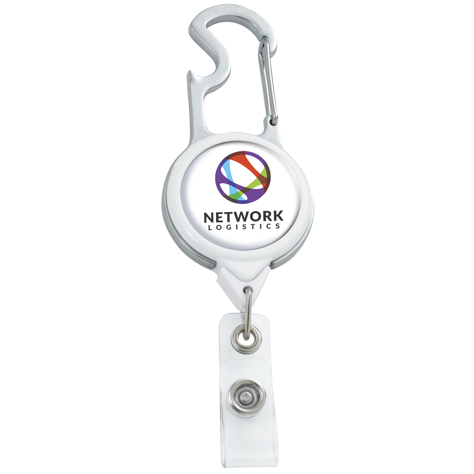 Picture of Carabiner Bottle Opener Retractable Badge Reel