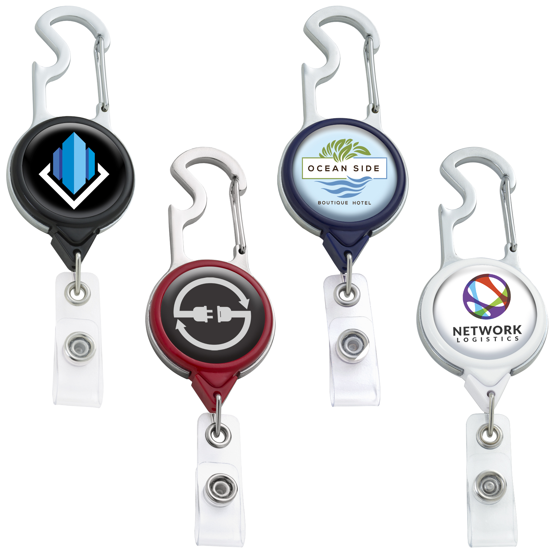 Picture of Carabiner Bottle Opener Retractable Badge Reel