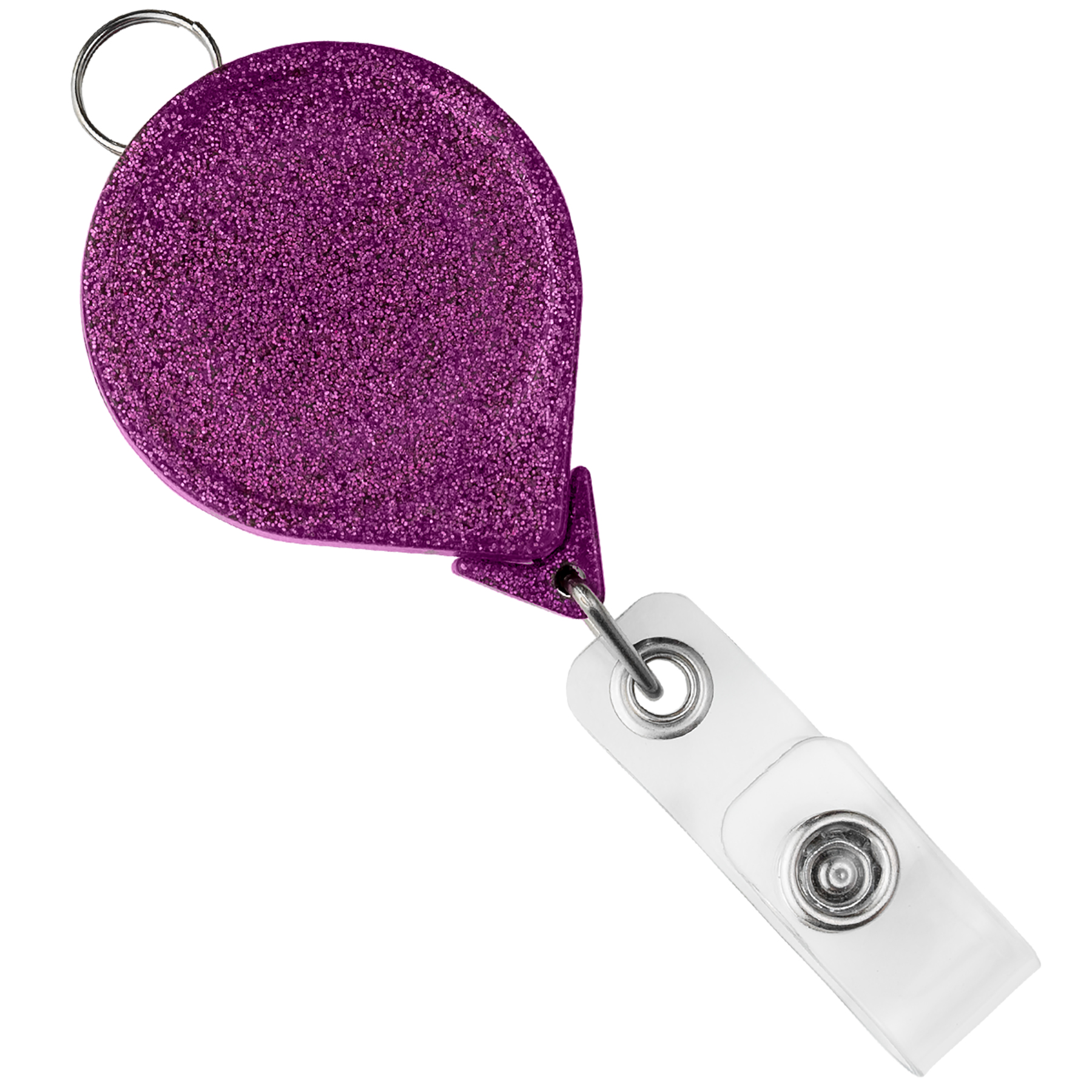 Picture of JUMBO Round Glitter Retractable Badge Reel w/lanyard attachment