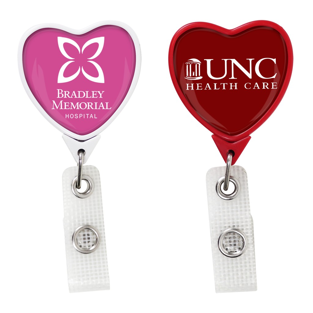 Picture of Jumbo Anti-Microbial Heart Retractable Badge Reel