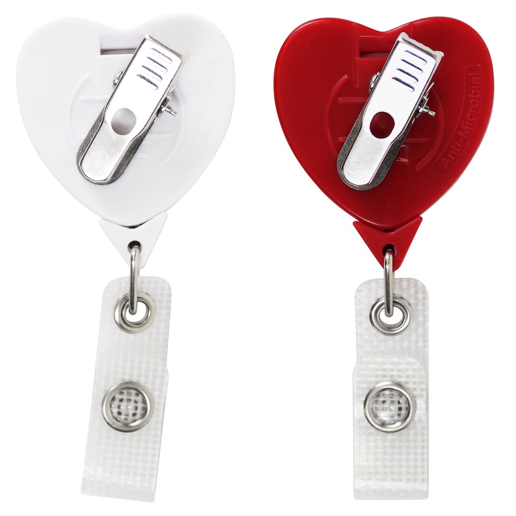 Picture of Jumbo Anti-Microbial Heart Retractable Badge Reel