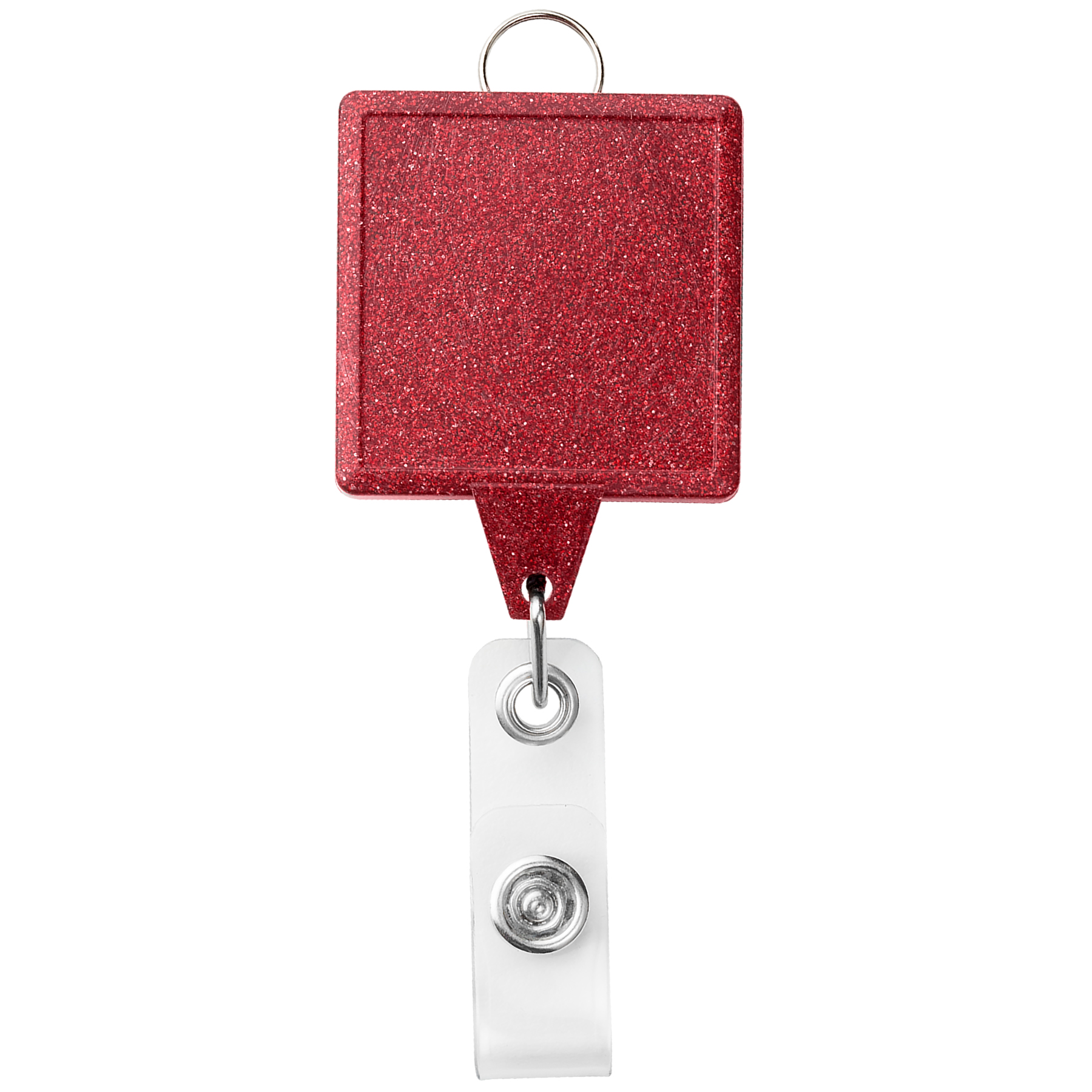Picture of JUMBO Square Glitter Retractable Badge Reel w/lanyard attachment