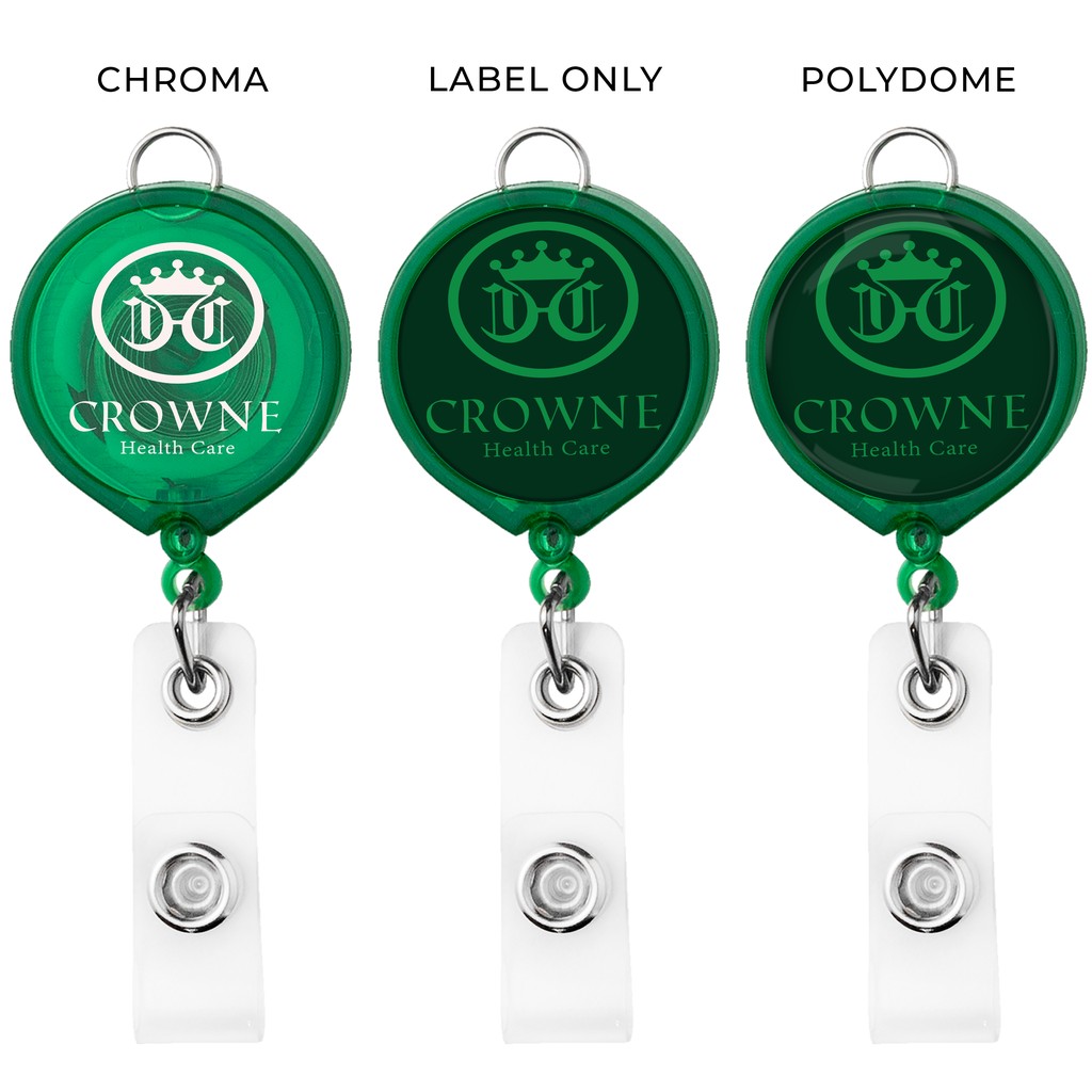 Picture of Large Face Retractable Badge Reel w/lanyard attachment - Translucent
