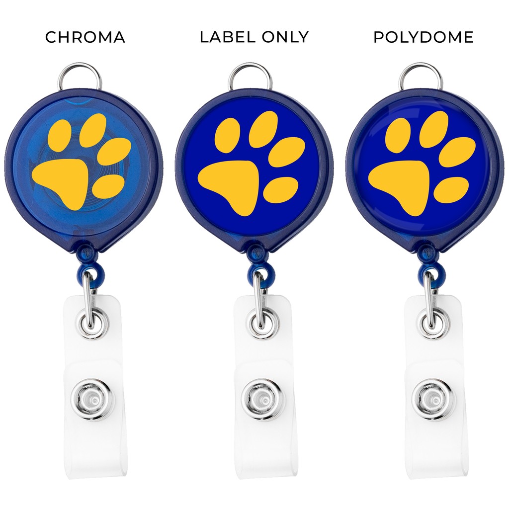 Picture of Large Face Retractable Badge Reel w/lanyard attachment - Translucent
