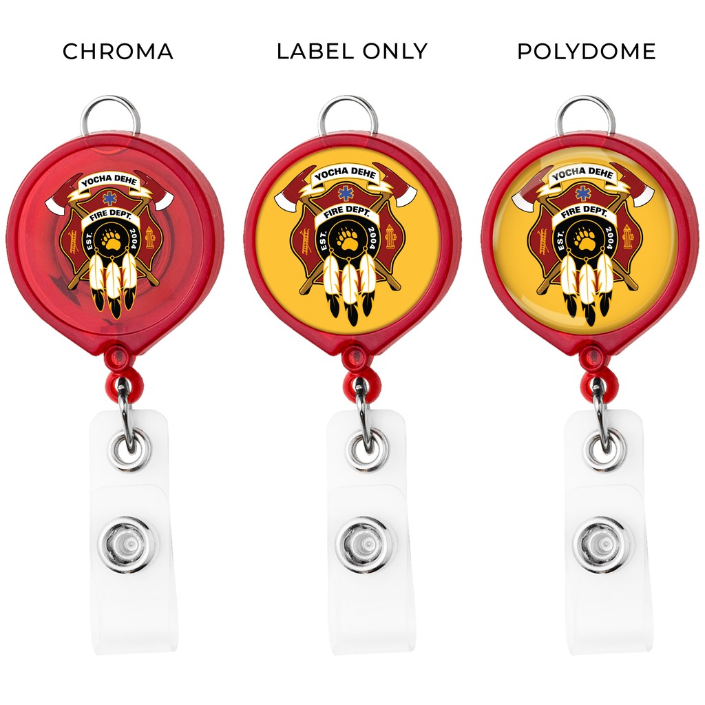 Picture of Large Face Retractable Badge Reel w/lanyard attachment - Translucent