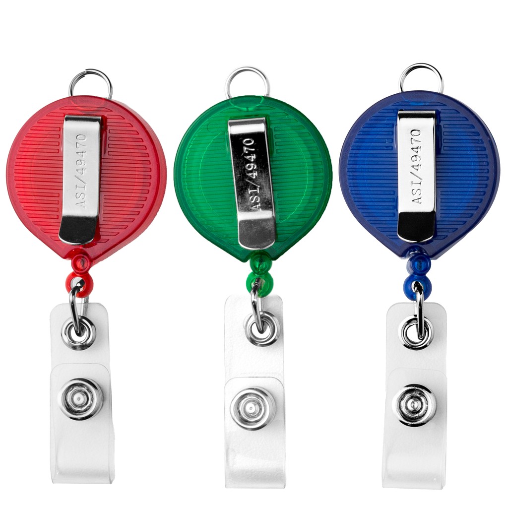 Picture of Large Face Retractable Badge Reel w/lanyard attachment - Translucent