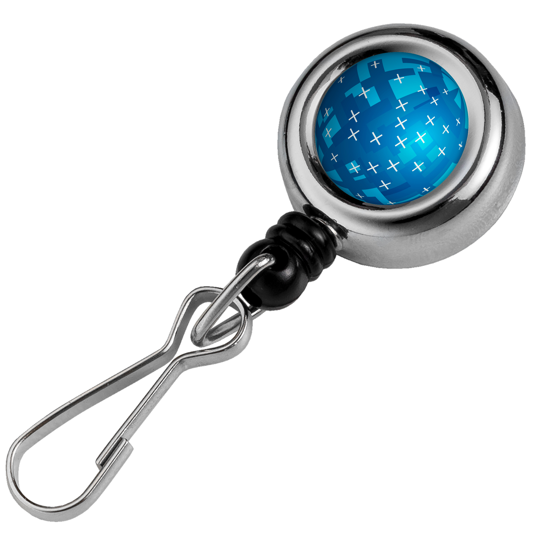 Picture of Round Chrome Finish Metal Retractable Badge Reel