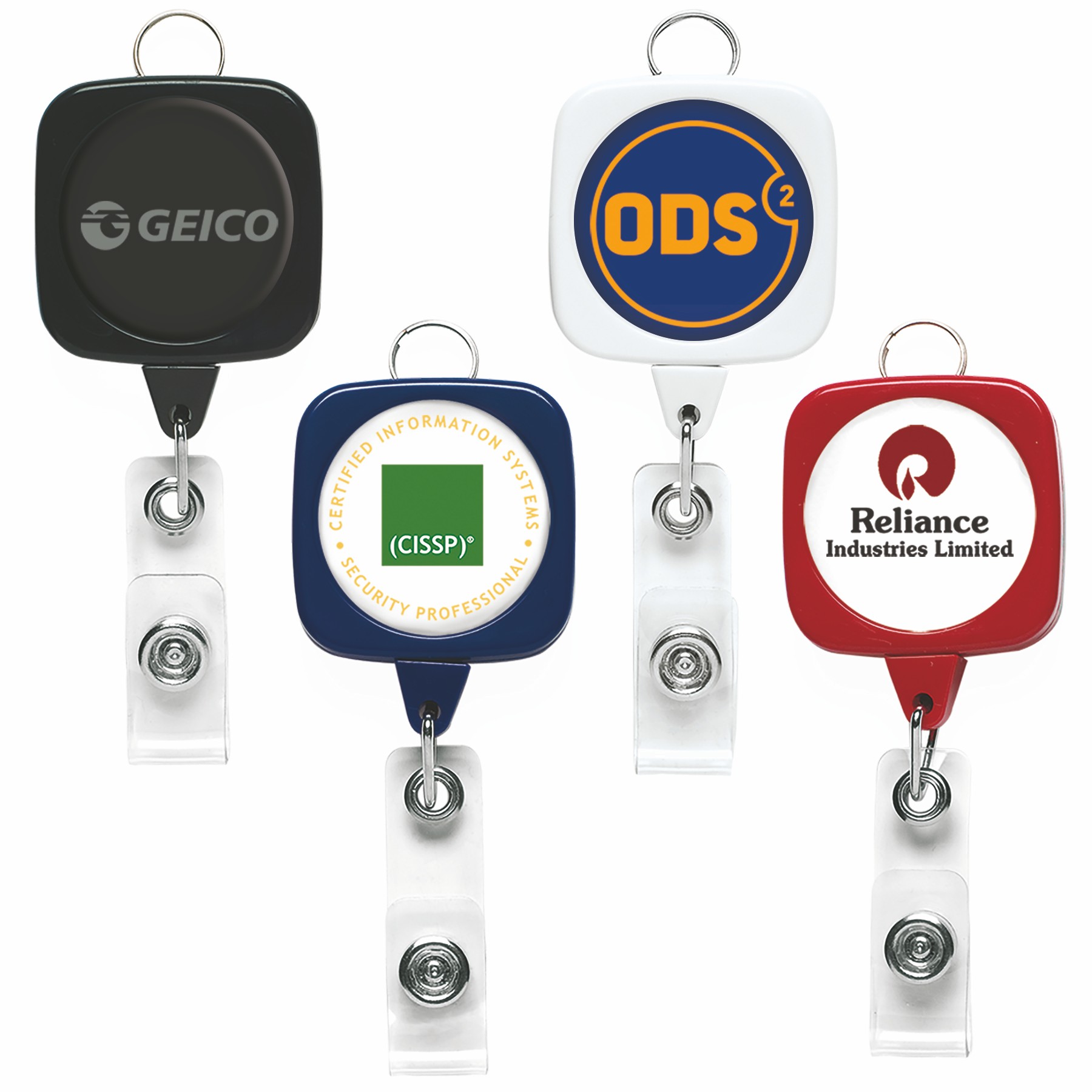 Picture of Jumbo Sqround Retractable Badge Reel w/lanyard attachment