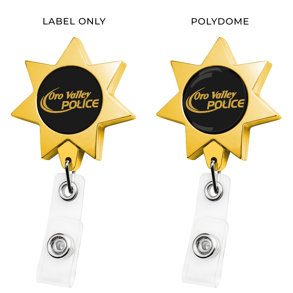 Picture of Metallic Finish 7 Point Star Retractable Badge Reel