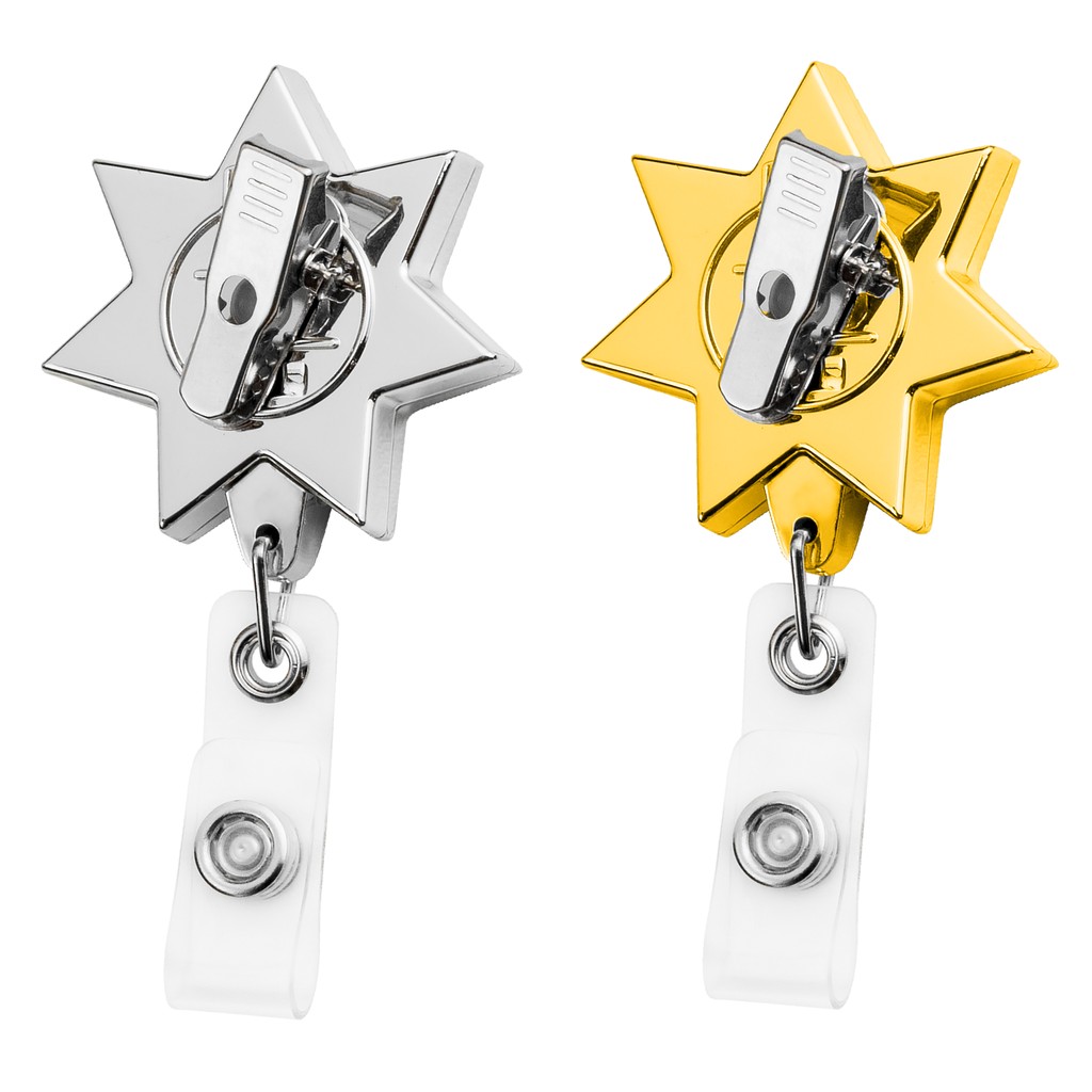 Picture of Metallic Finish 7 Point Star Retractable Badge Reel