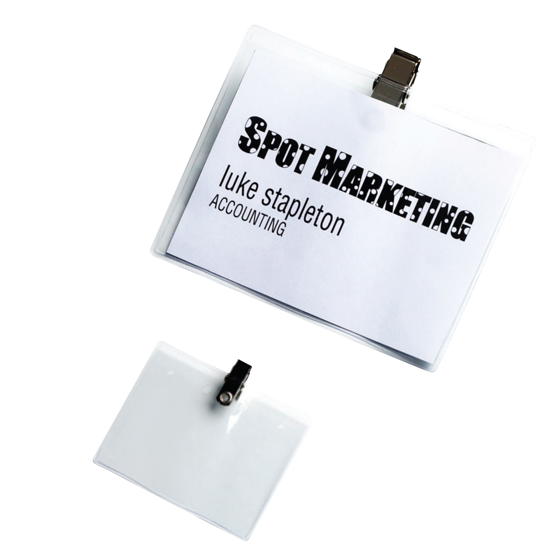 Picture of Vinyl Name Badge Holder w/bulldog clip