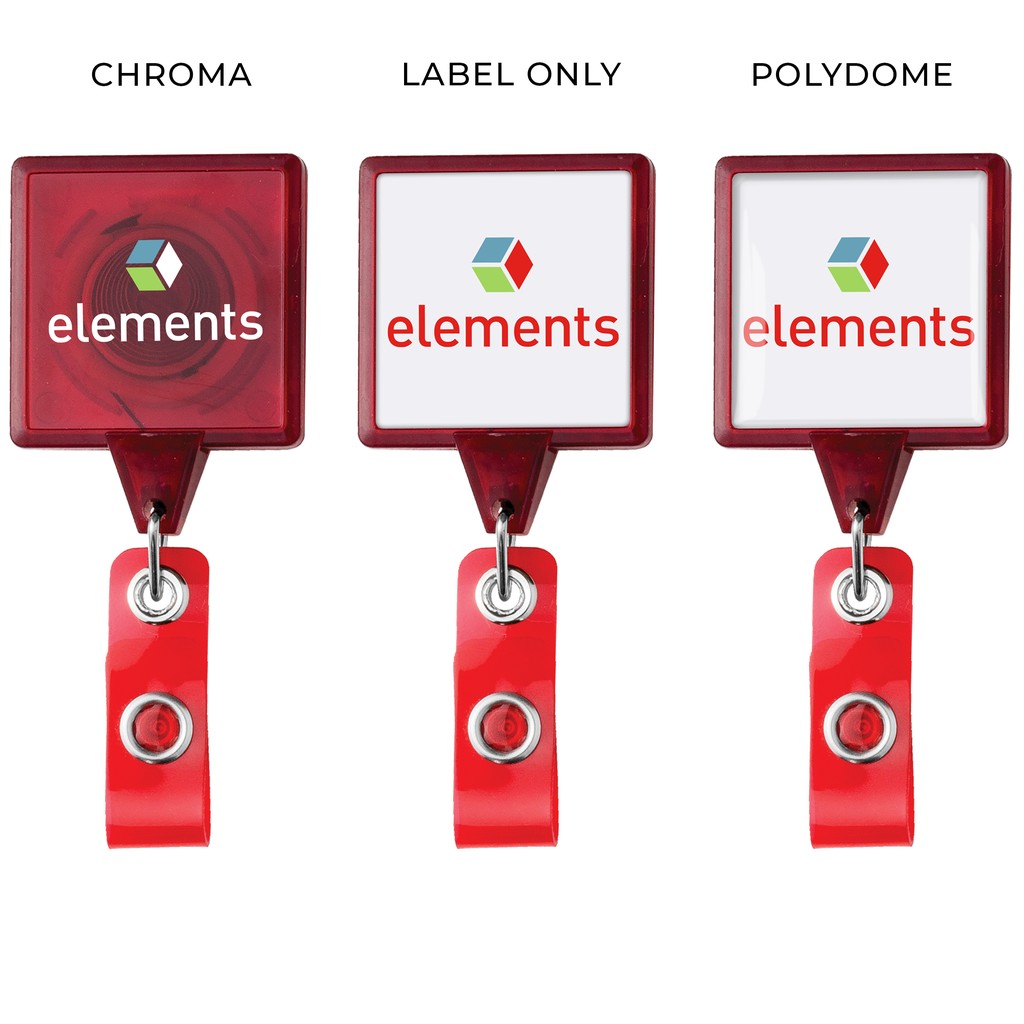 Picture of Jumbo Square Retractable Badge Reel, translucent color