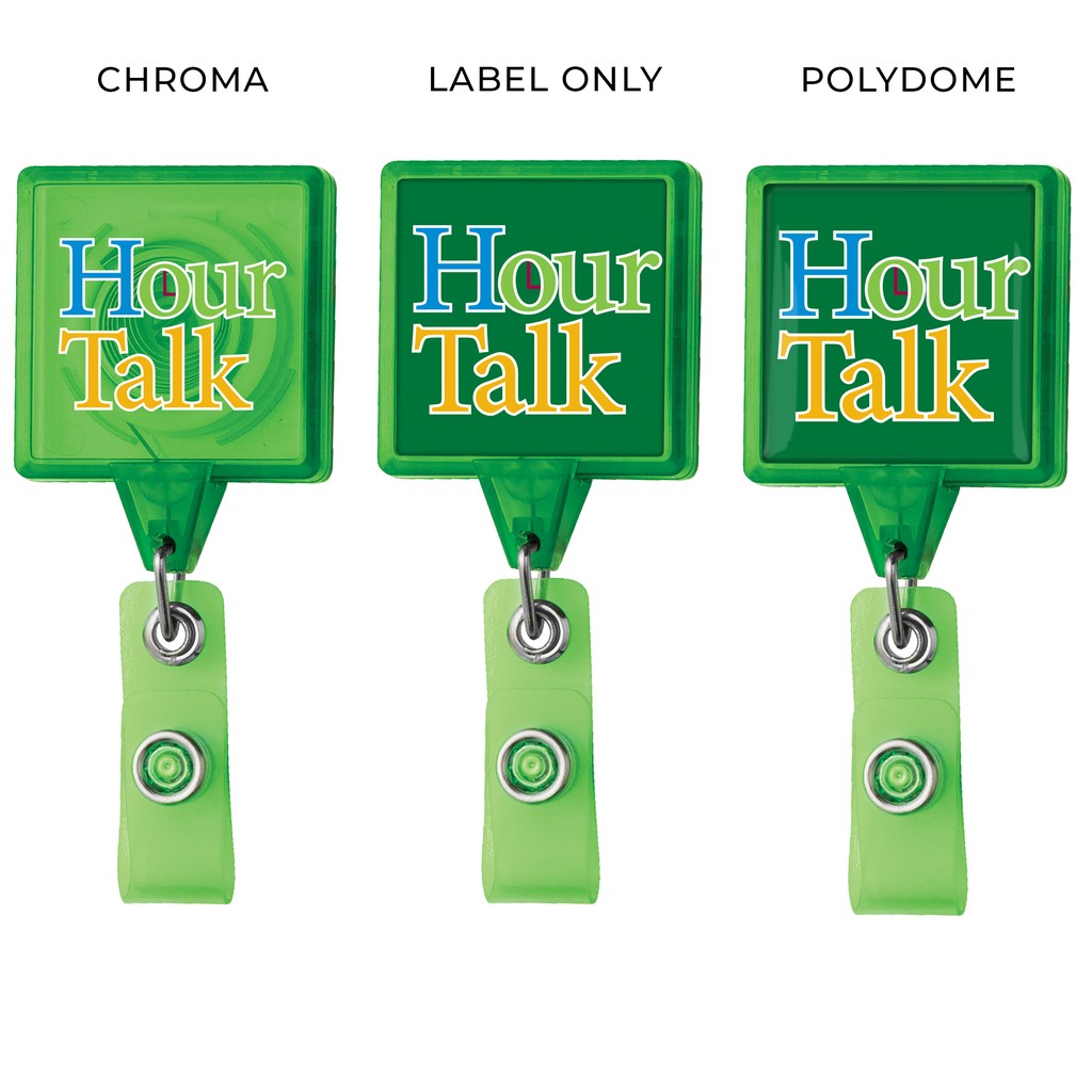 Picture of Jumbo Square Retractable Badge Reel, translucent color