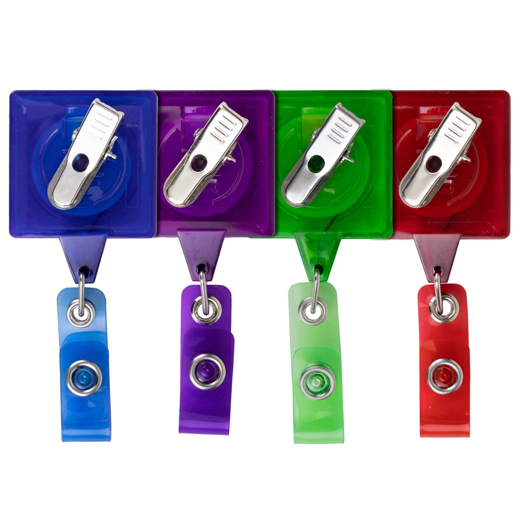Picture of Jumbo Square Retractable Badge Reel, translucent color