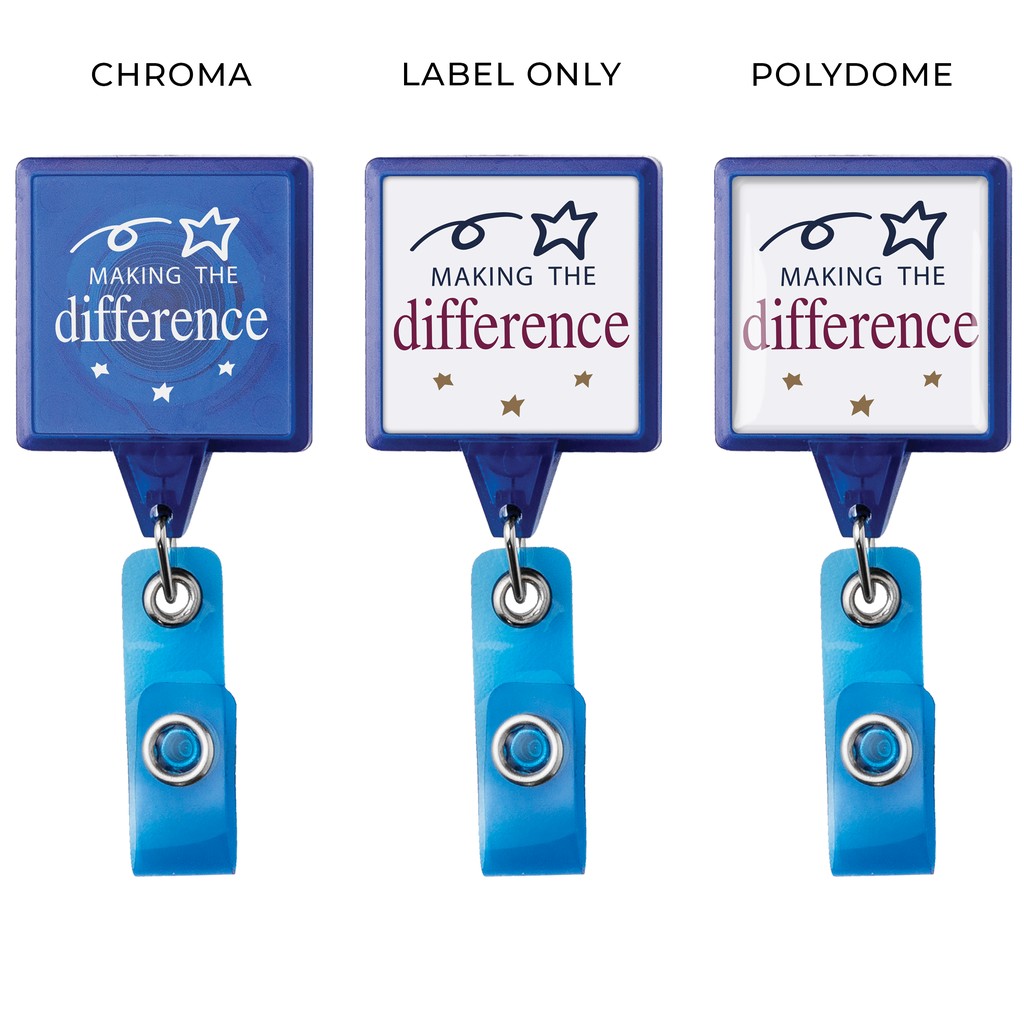 Picture of Jumbo Square Retractable Badge Reel, translucent color