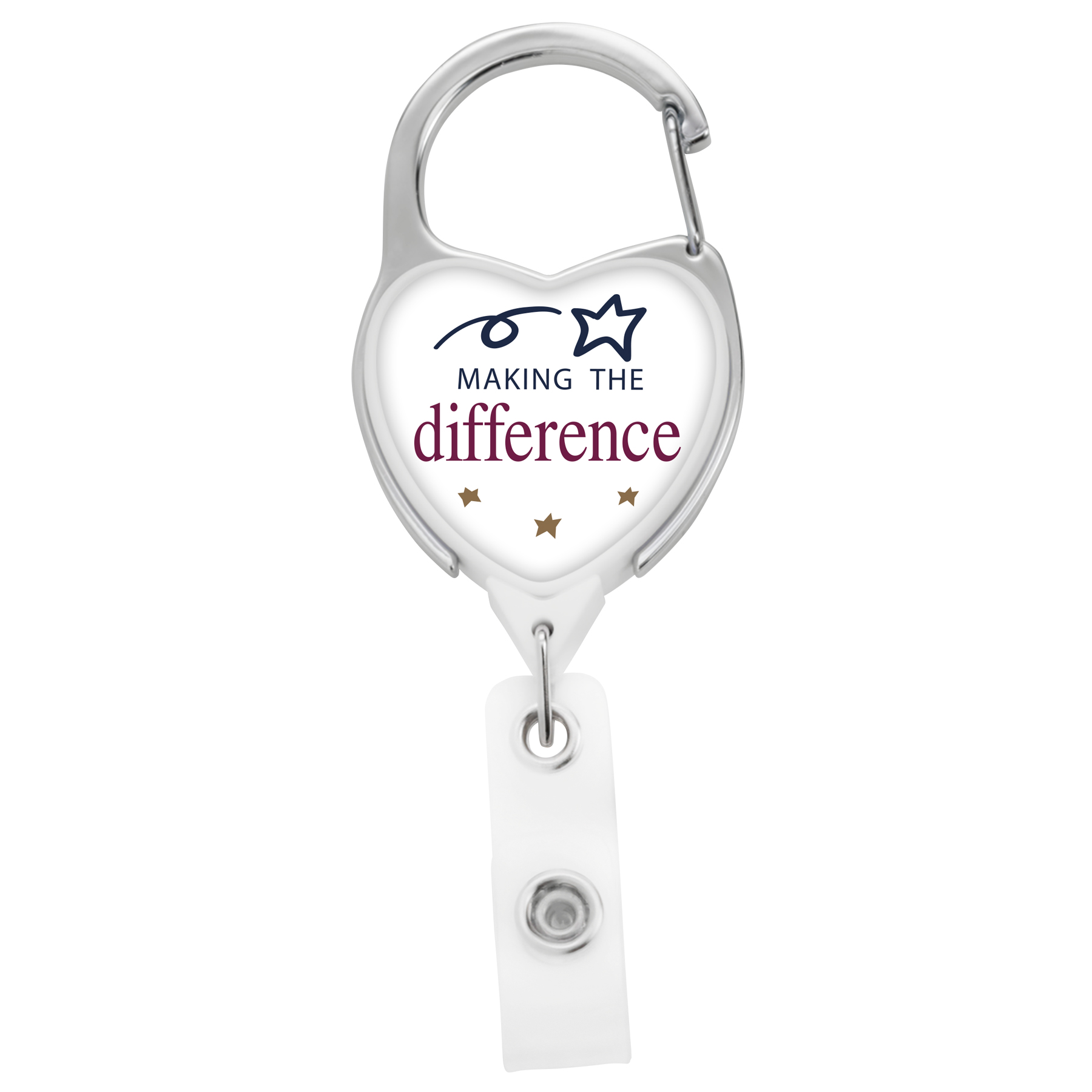 Picture of JUMBO Heart Carabiner Retractable Badge Reel