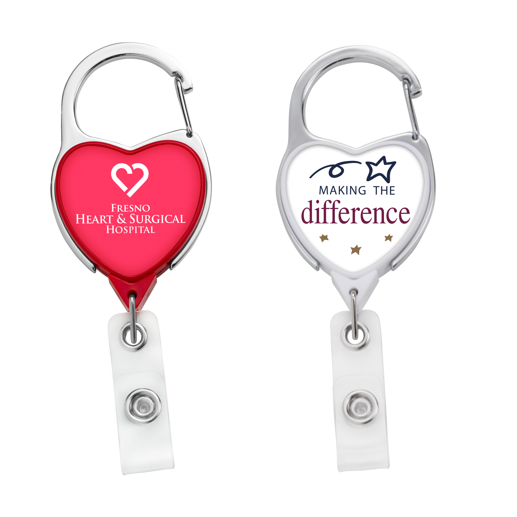 Picture of JUMBO Heart Carabiner Retractable Badge Reel