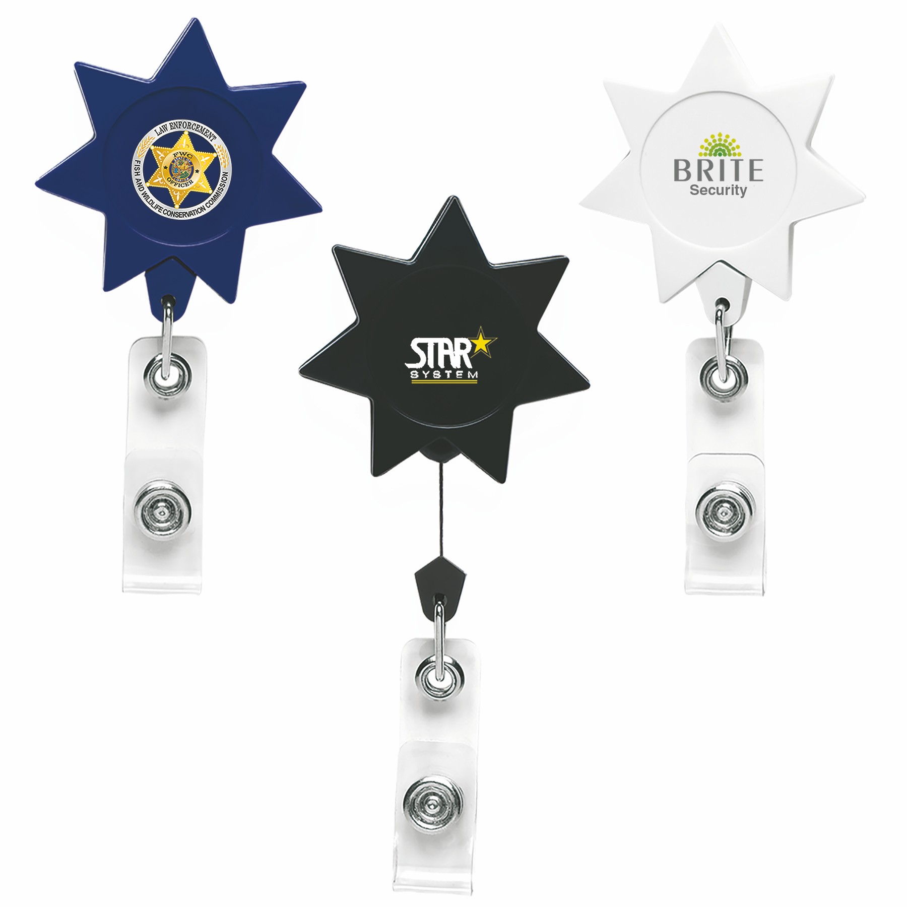Picture of 7 Point Star Retractable Badge Reel