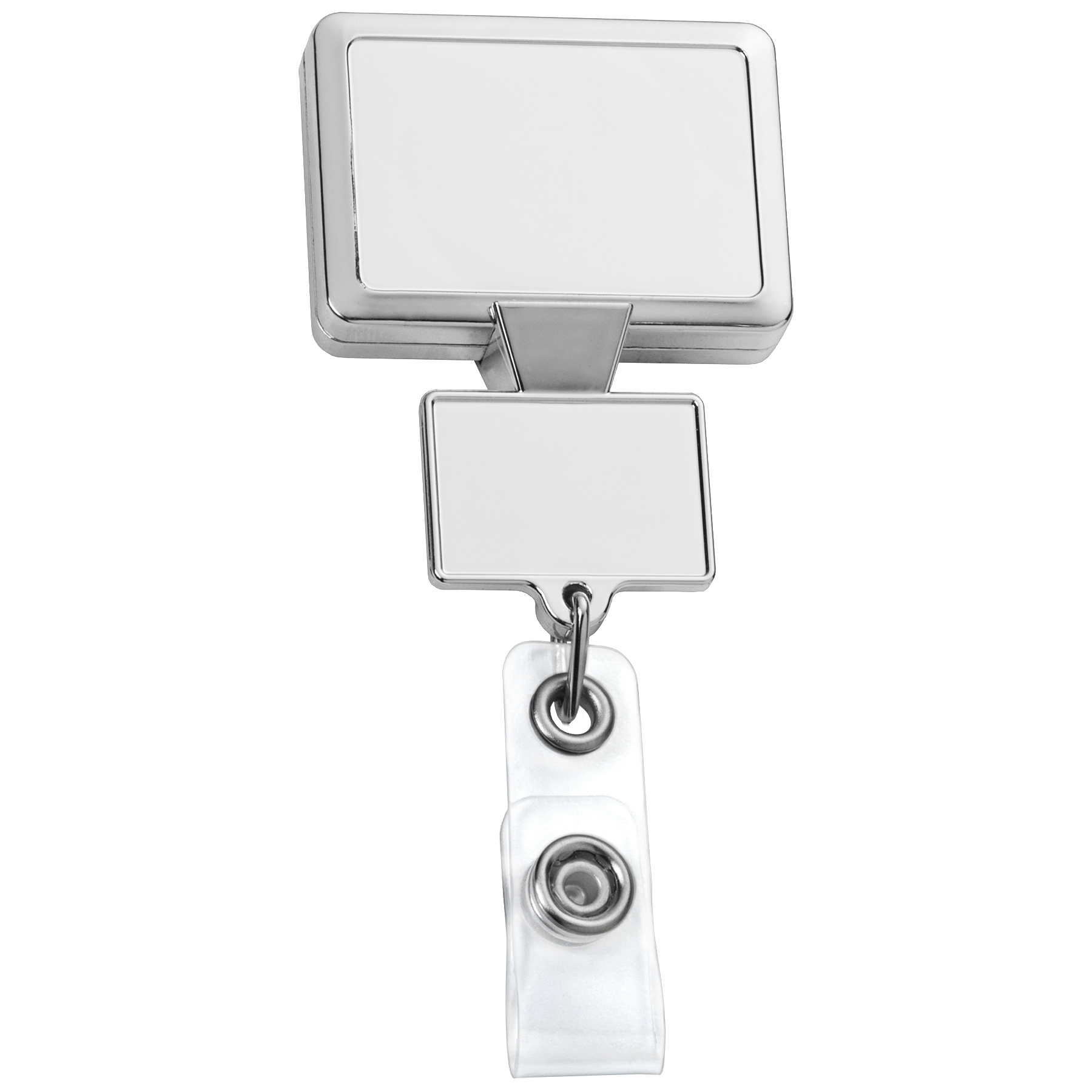 Picture of Chrome Double Up Rectangle Retractable Badge Reel
