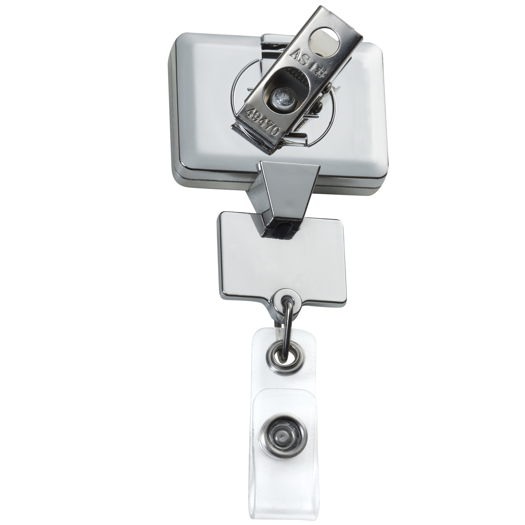 Picture of Chrome Double Up Rectangle Retractable Badge Reel