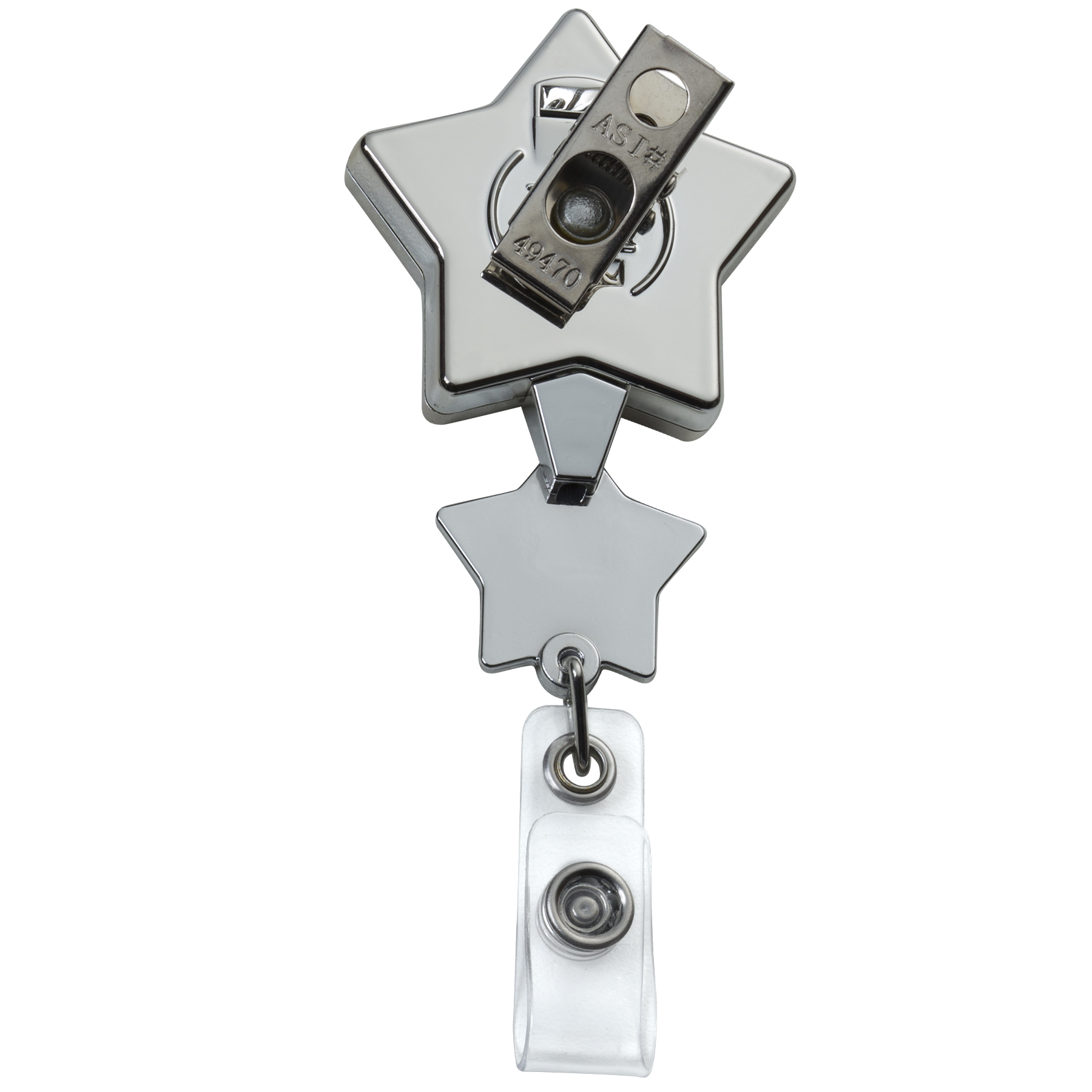 Picture of Chrome Double Up Star Retractable Badge Reel