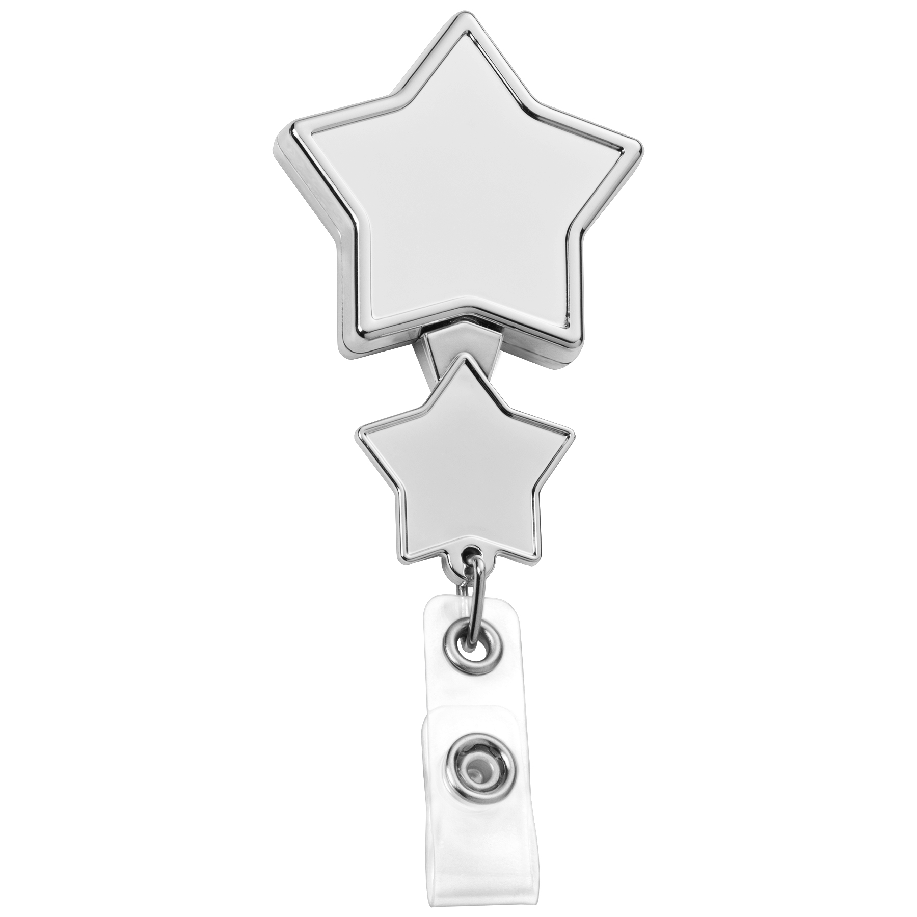 Picture of Chrome Double Up Star Retractable Badge Reel