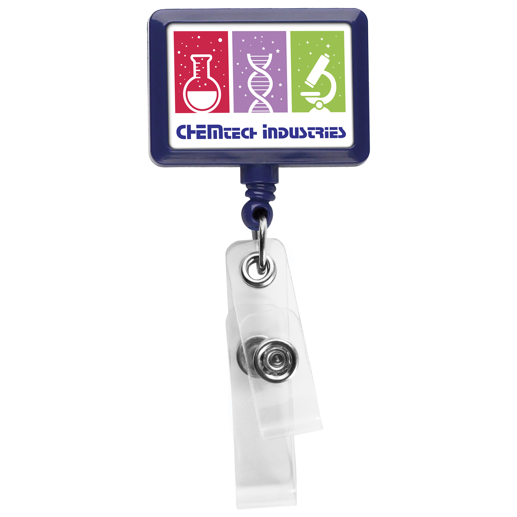 Picture of Anti-Microbial Rectangle 2 Strap Retractable Badge Reel