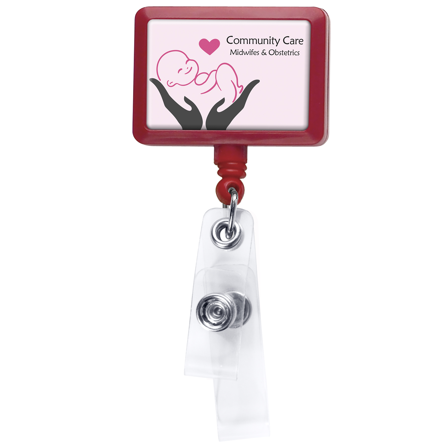 Picture of Anti-Microbial Rectangle 2 Strap Retractable Badge Reel