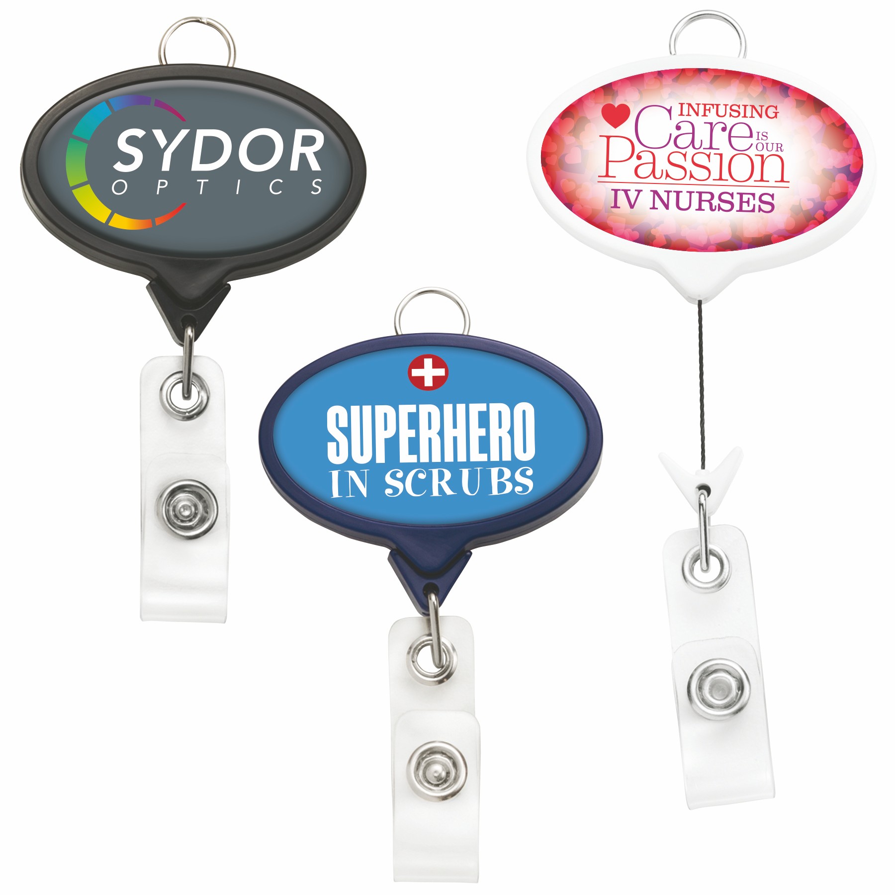 Picture of Jumbo Oval Retractable Badge Reel w/lanyard attachment