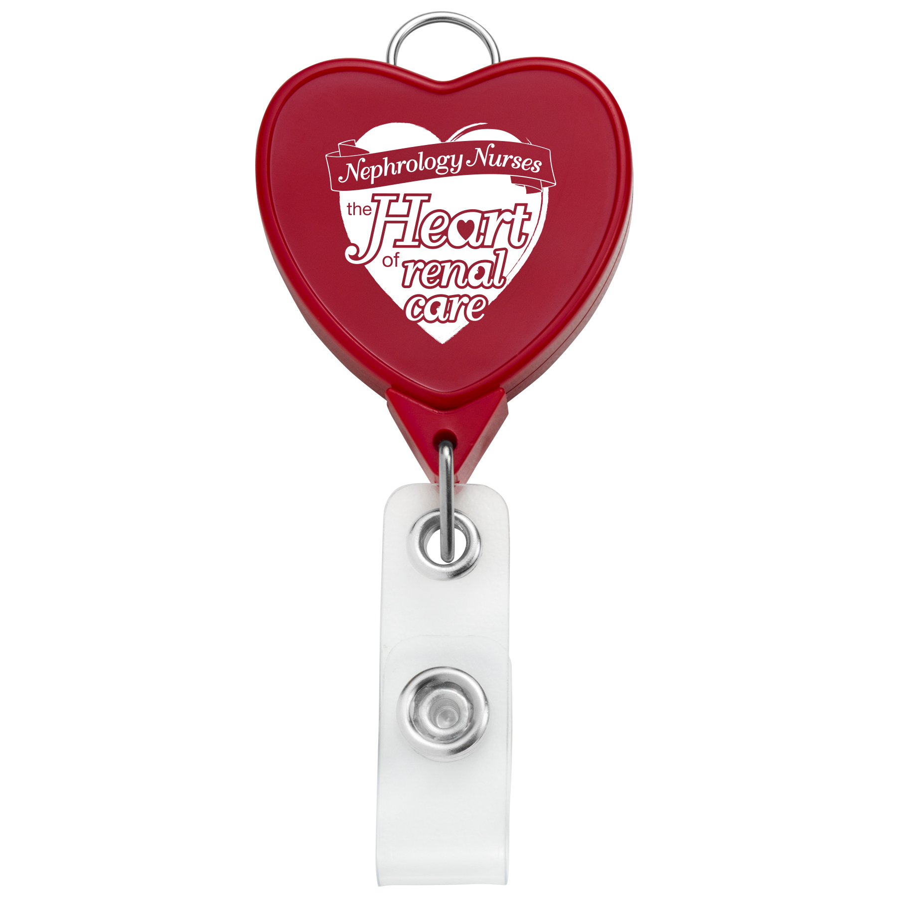 Picture of Jumbo Heart Retractable Badge Reel w/lanyard attachment