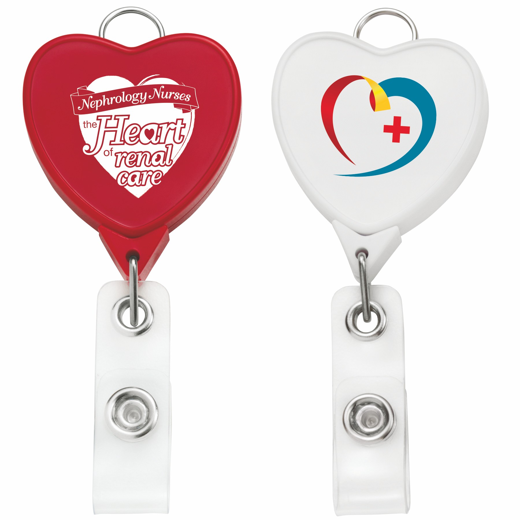 Picture of Jumbo Heart Retractable Badge Reel w/lanyard attachment