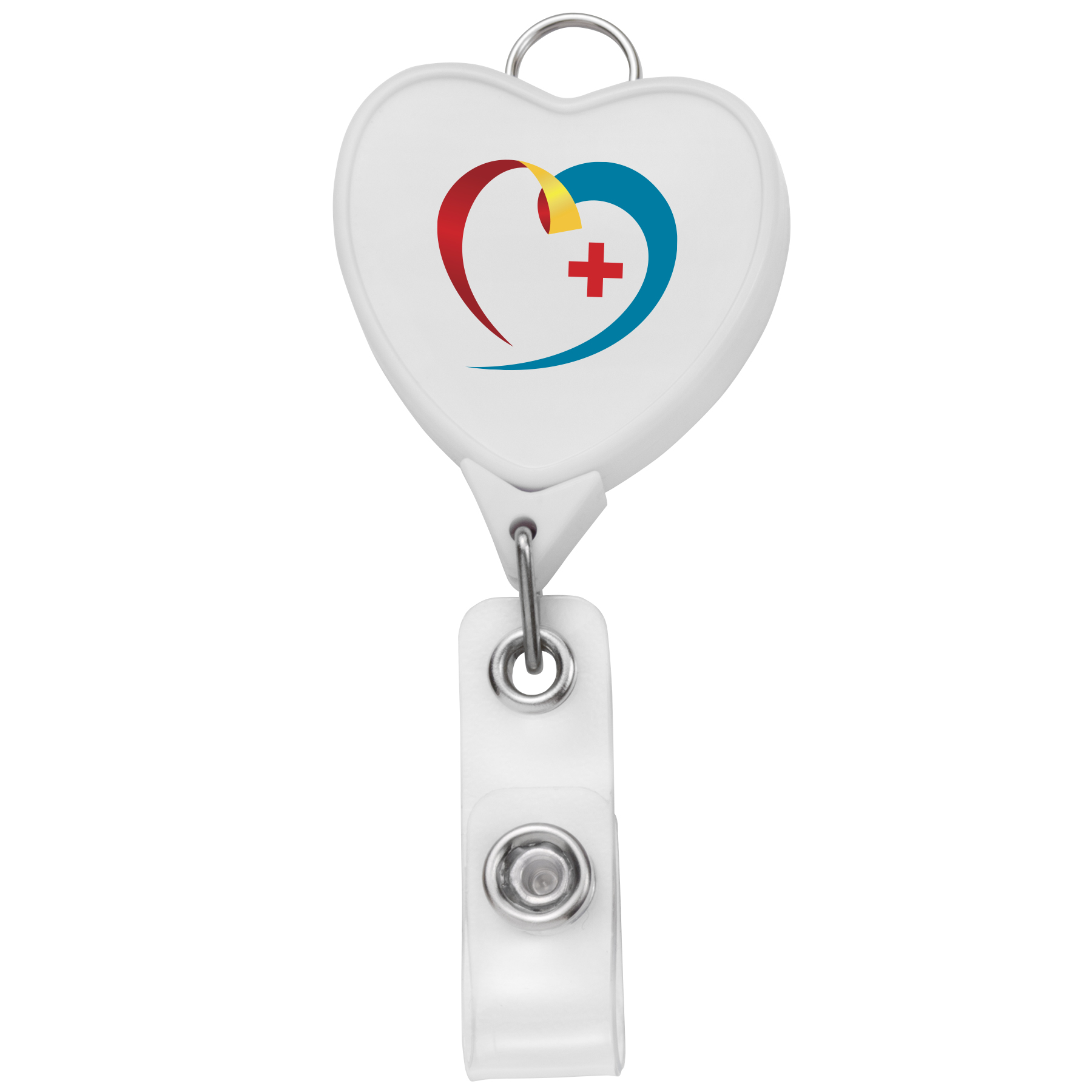 Picture of Jumbo Heart Retractable Badge Reel w/lanyard attachment