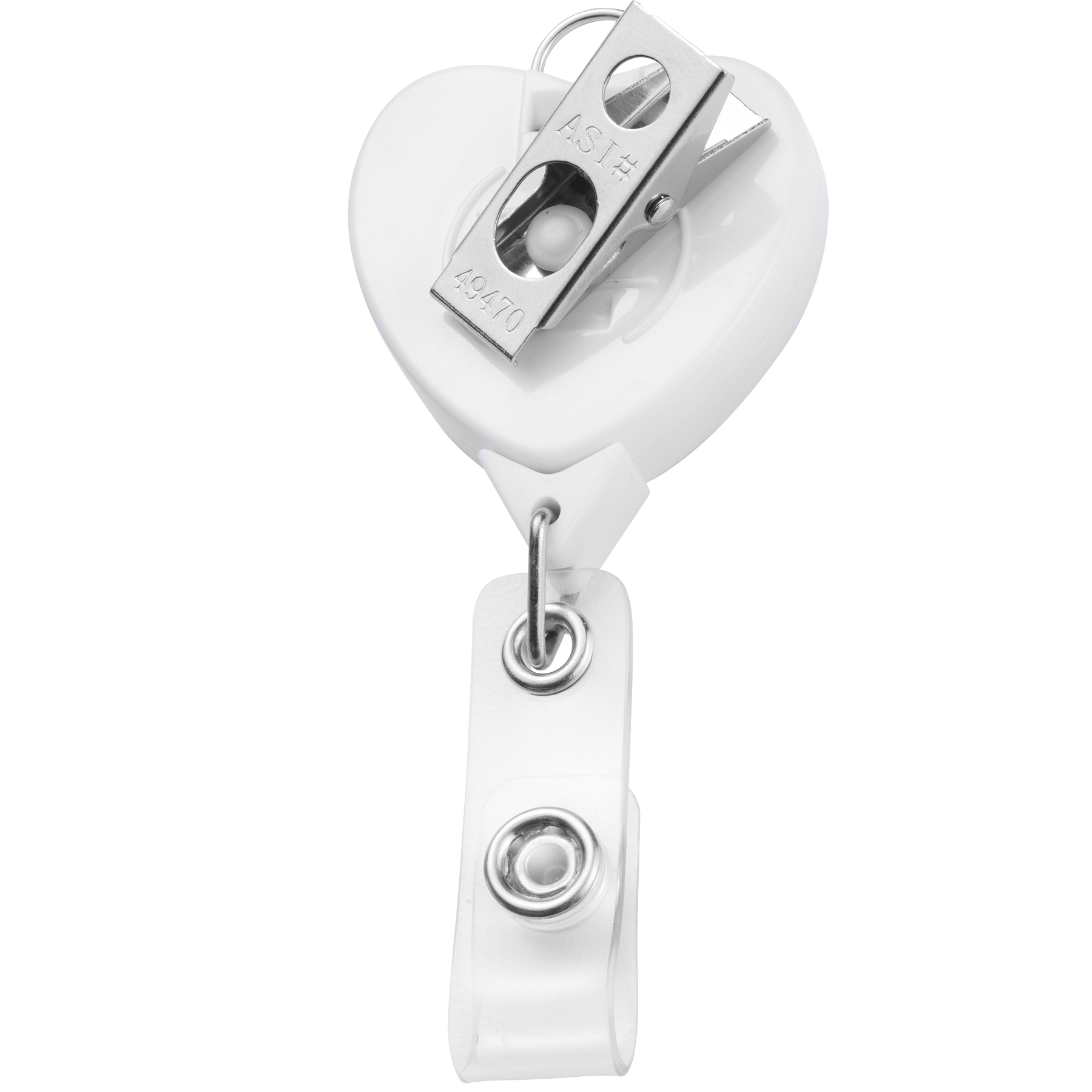 Picture of Jumbo Heart Retractable Badge Reel w/lanyard attachment
