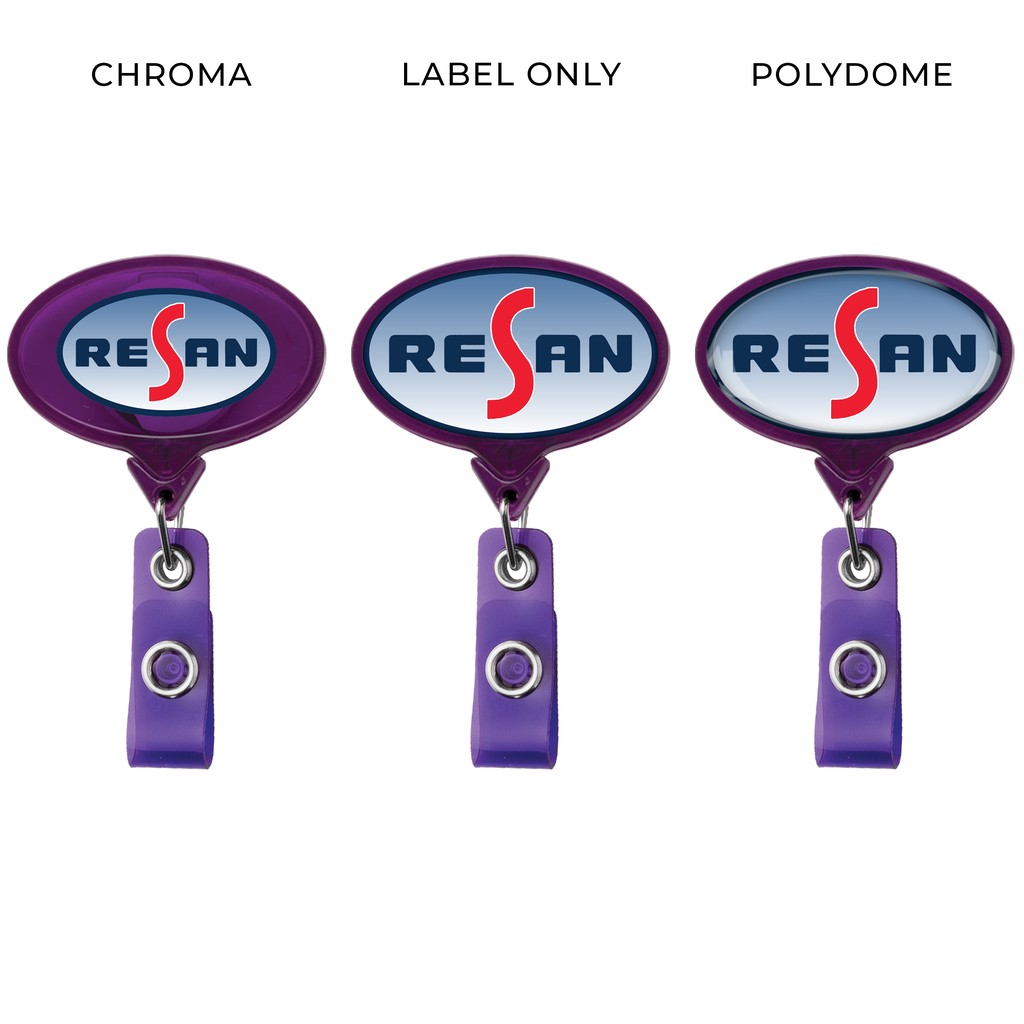 Picture of Jumbo Oval Retractable Badge Reel, translucent color