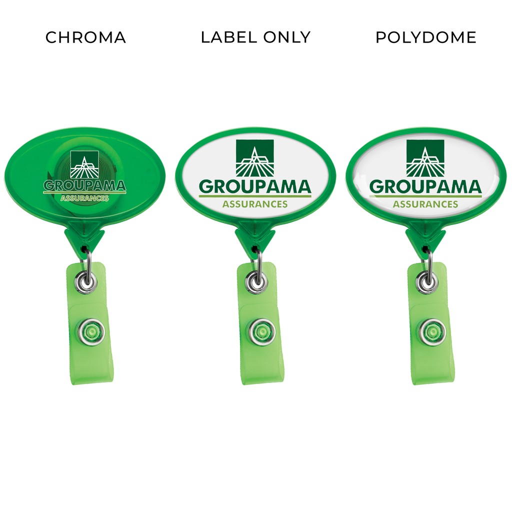 Picture of Jumbo Oval Retractable Badge Reel, translucent color