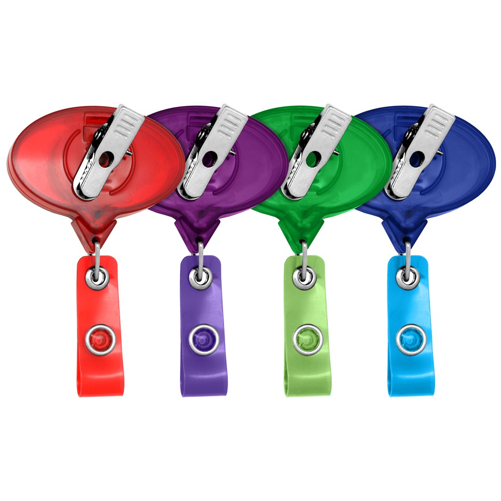 Picture of Jumbo Oval Retractable Badge Reel, translucent color