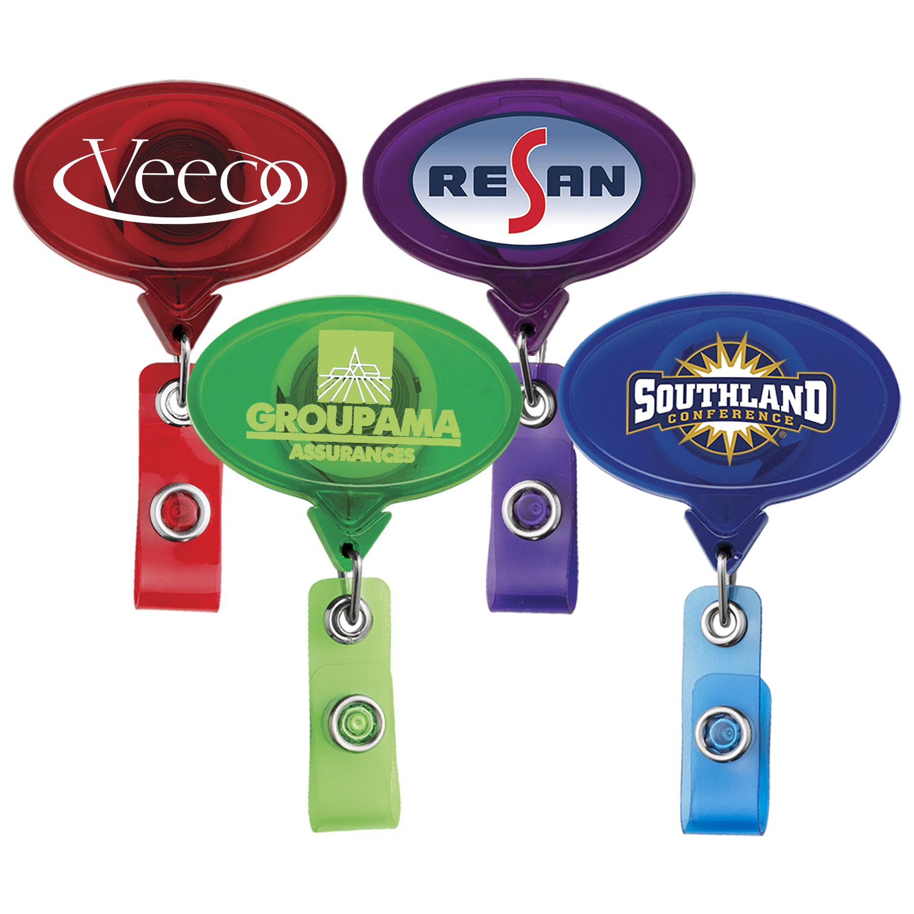 Picture of Jumbo Oval Retractable Badge Reel, translucent color