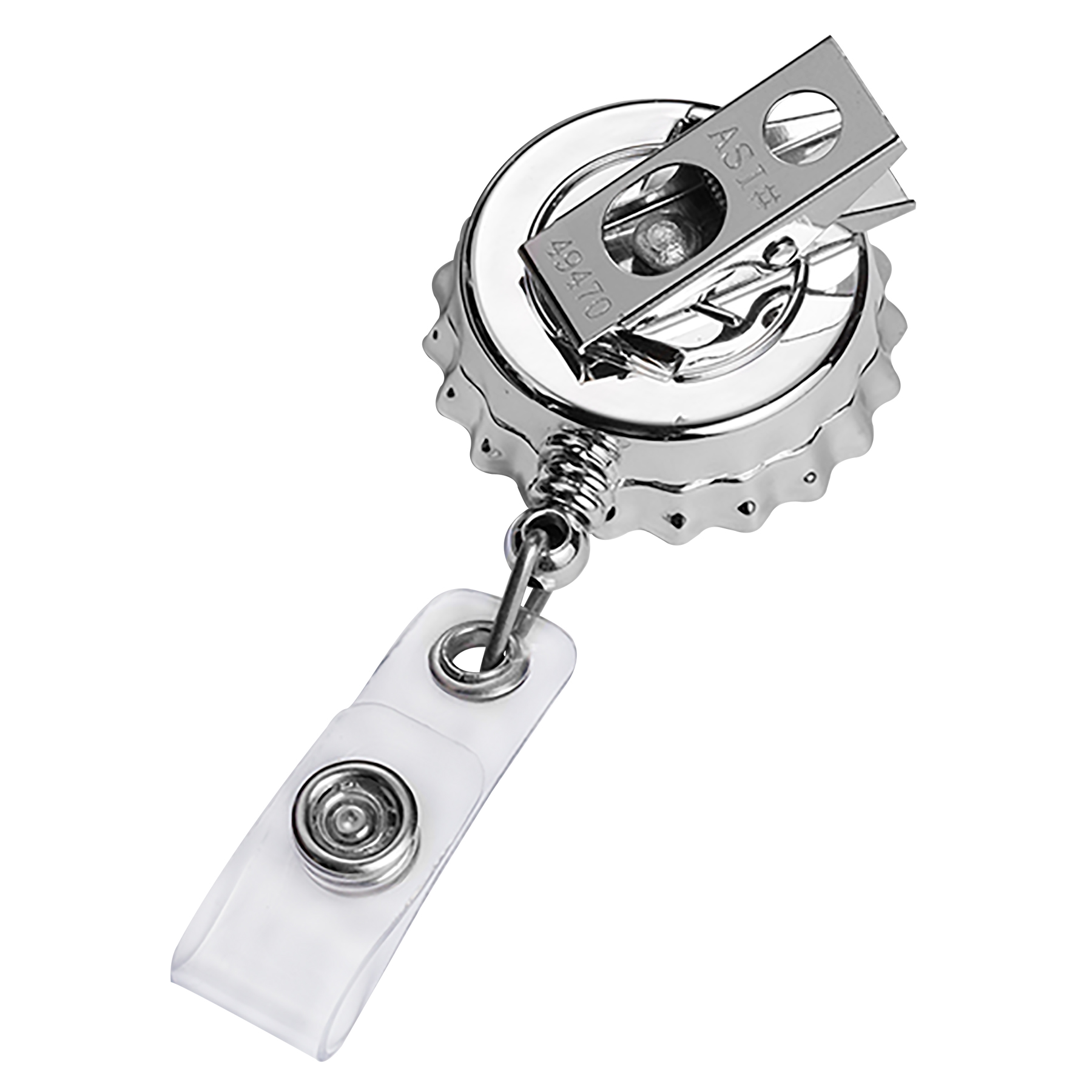 Picture of Chrome Bottle Cap Retractable Badge Reel