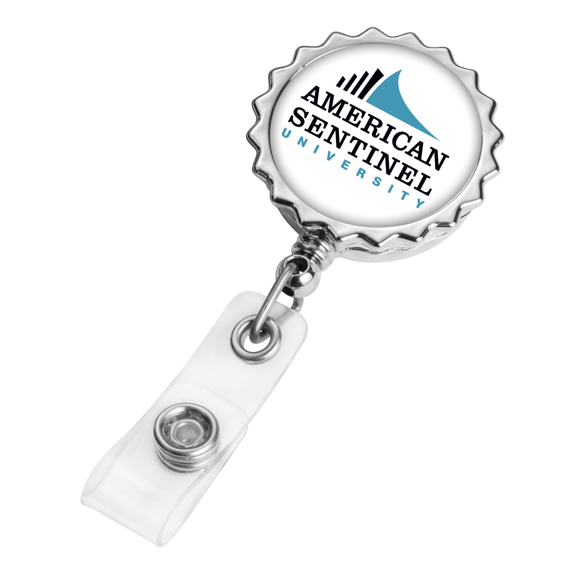 Picture of Chrome Bottle Cap Retractable Badge Reel