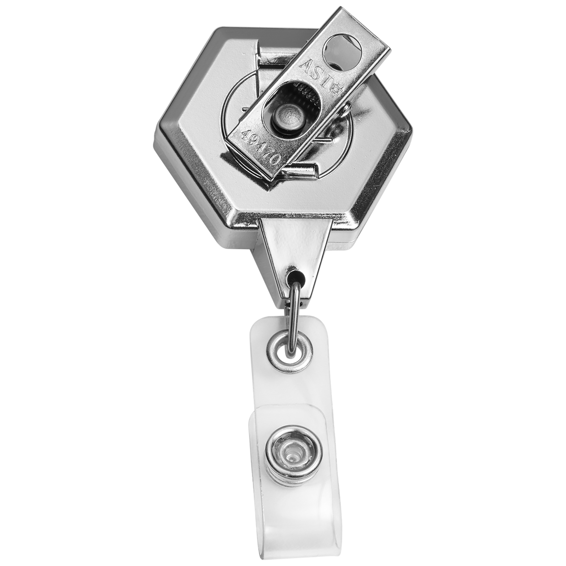 Picture of Chrome Jumbo Hexagon Retractable Badge Reel