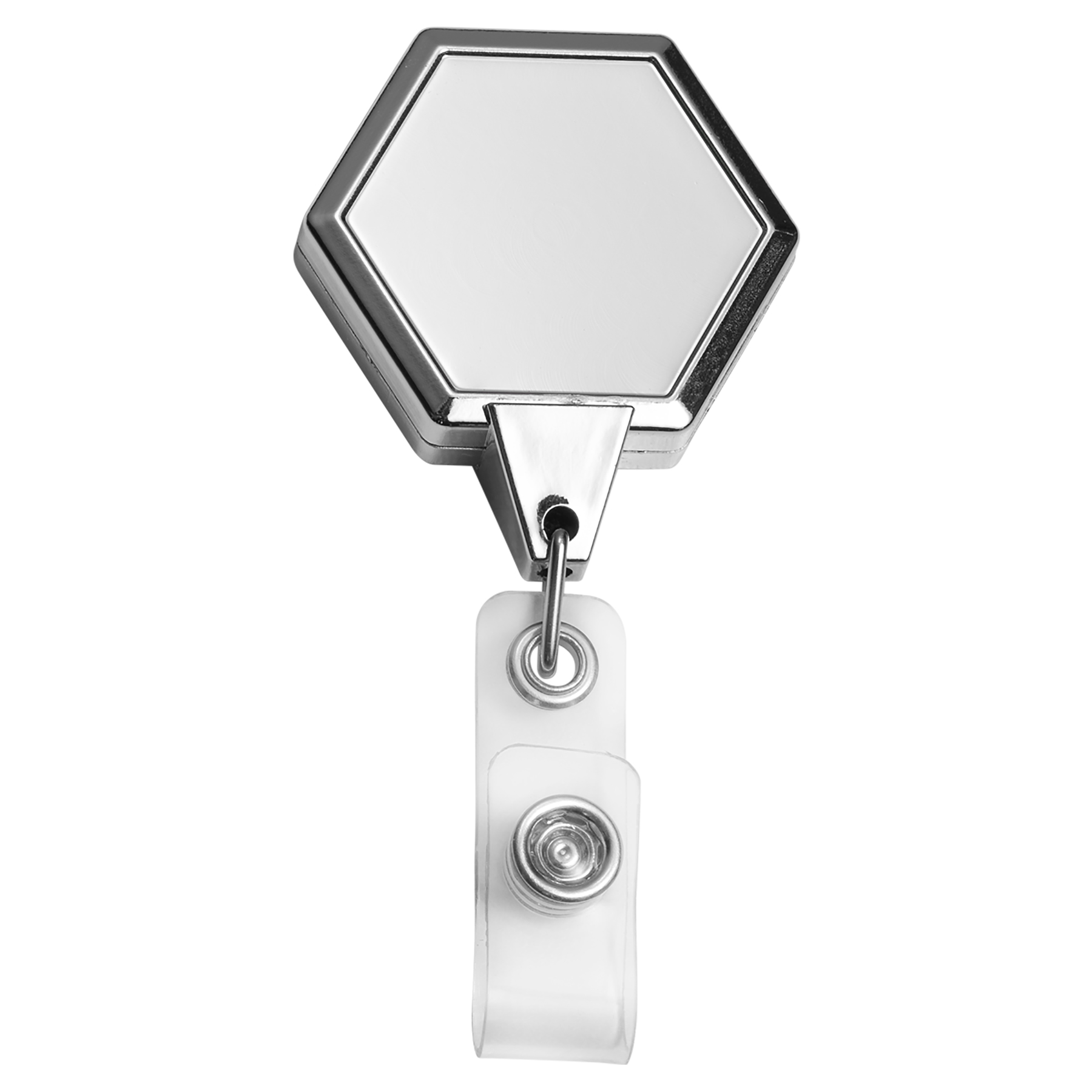 Picture of Chrome Jumbo Hexagon Retractable Badge Reel