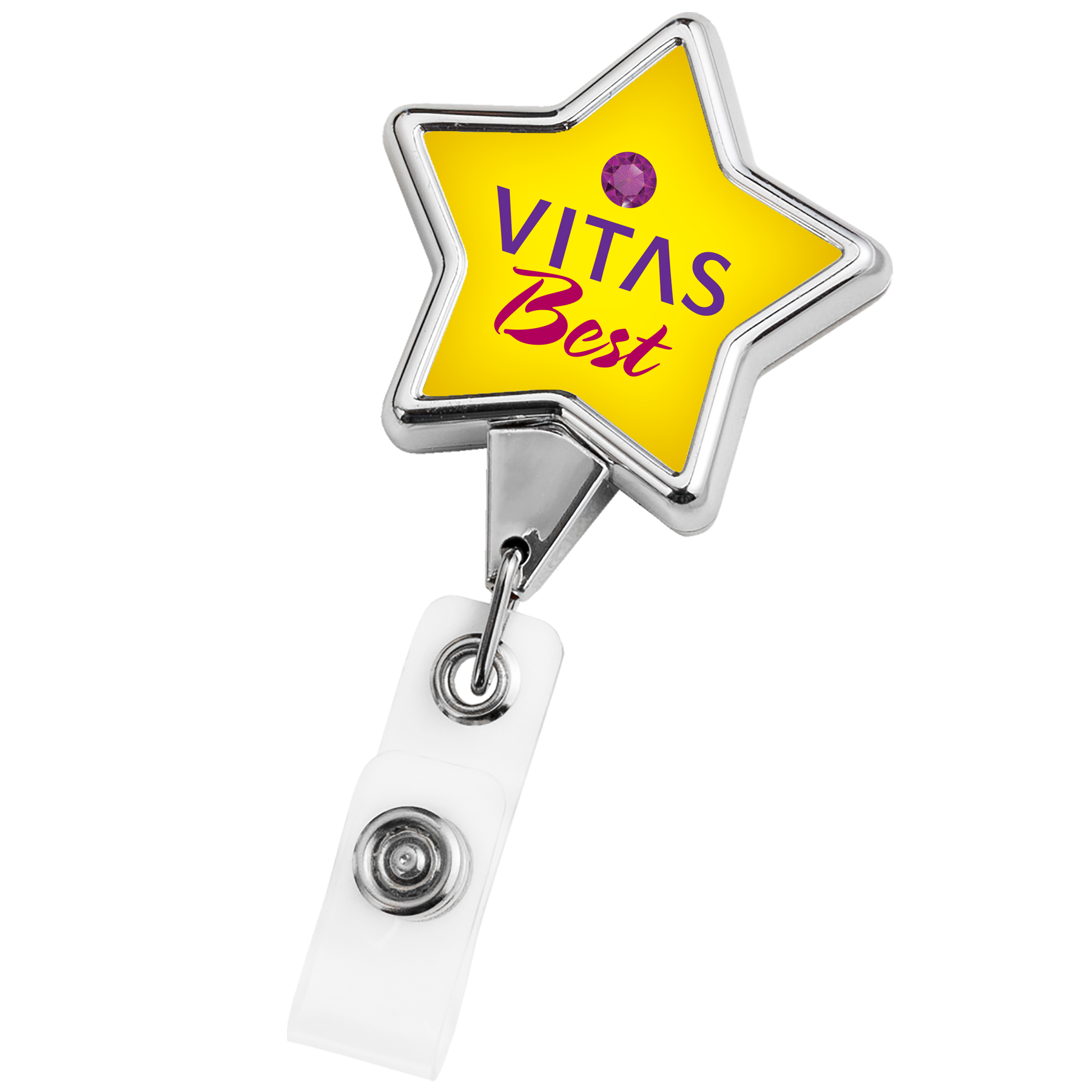 Picture of Chrome Star Retractable Badge Reel