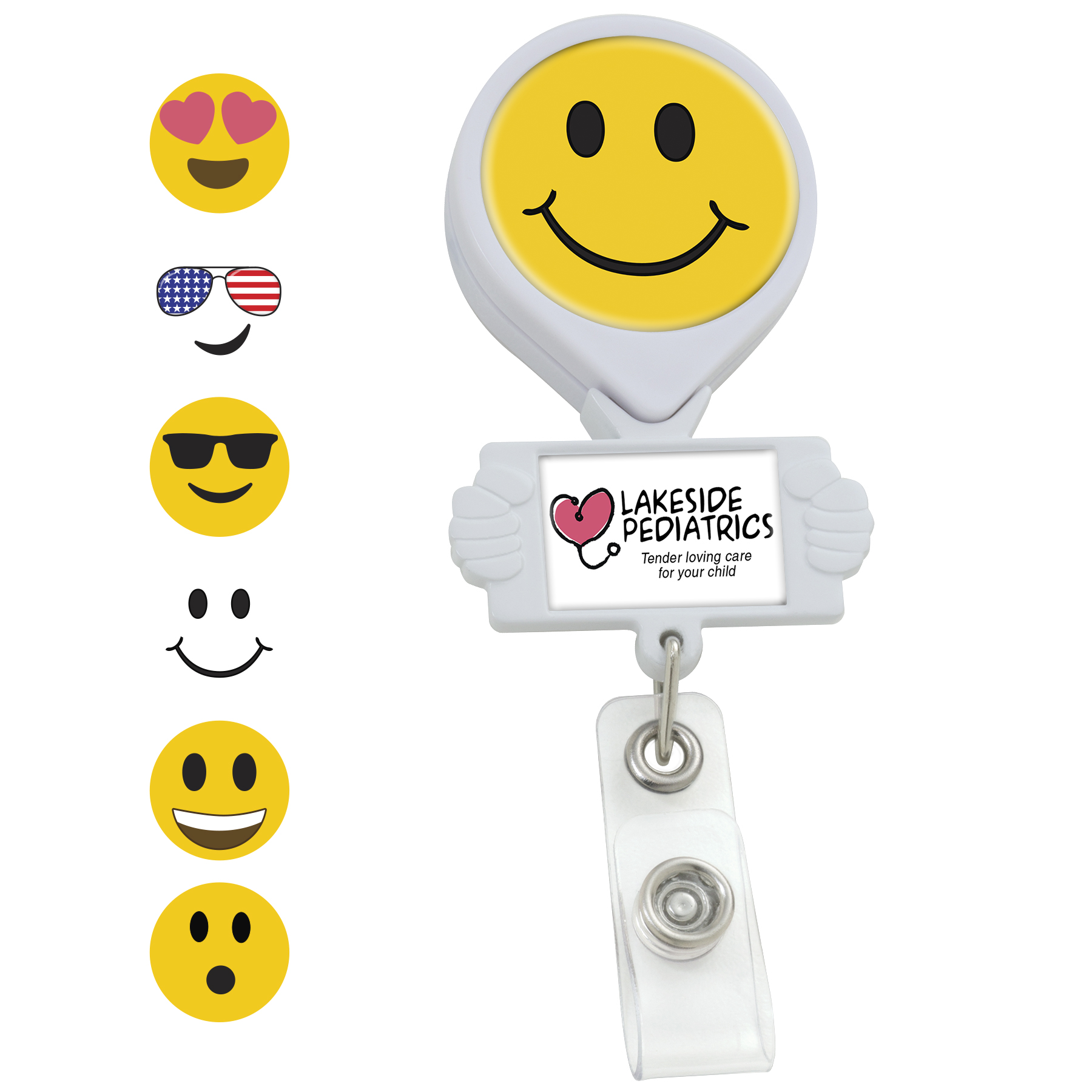 Picture of Smiley Hands Retractable Badge Reel