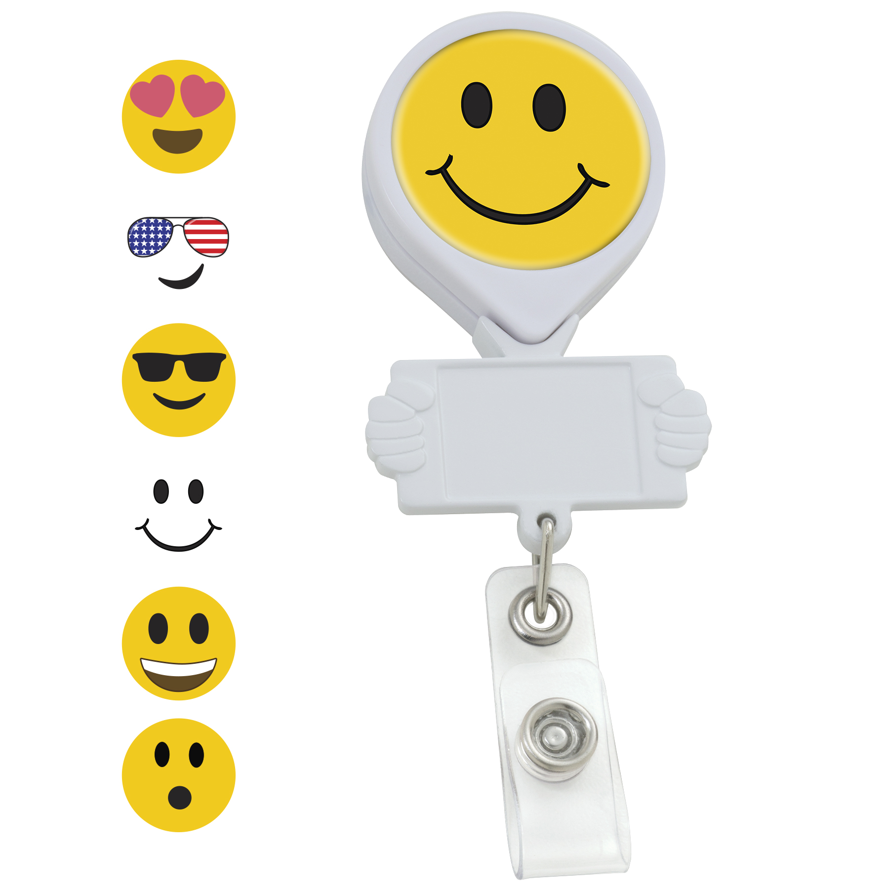 Picture of Smiley Hands Retractable Badge Reel
