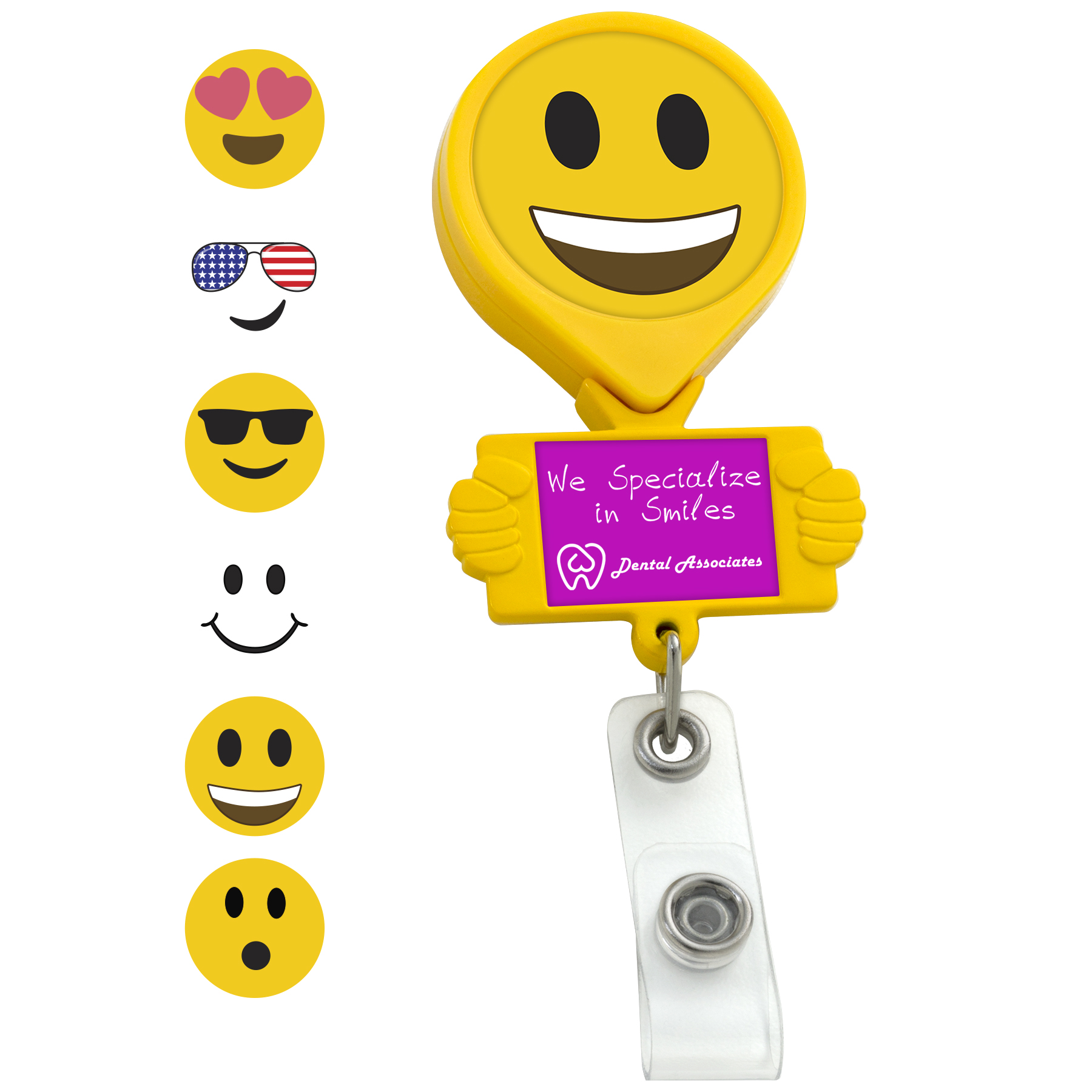 Picture of Smiley Hands Retractable Badge Reel