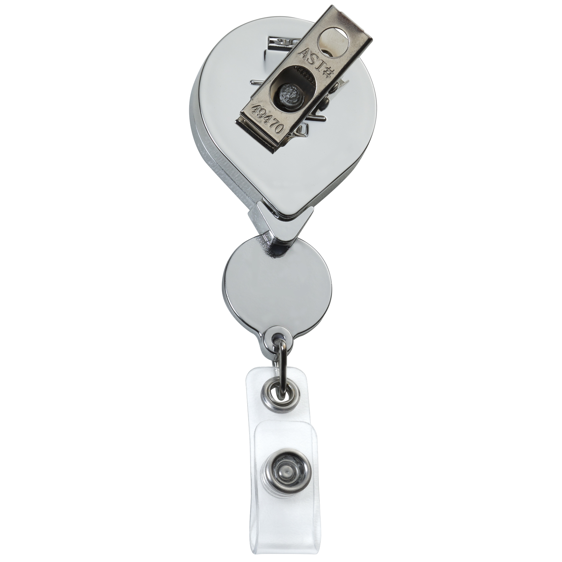 Picture of Chrome Double Up Round Retractable Badge Reel