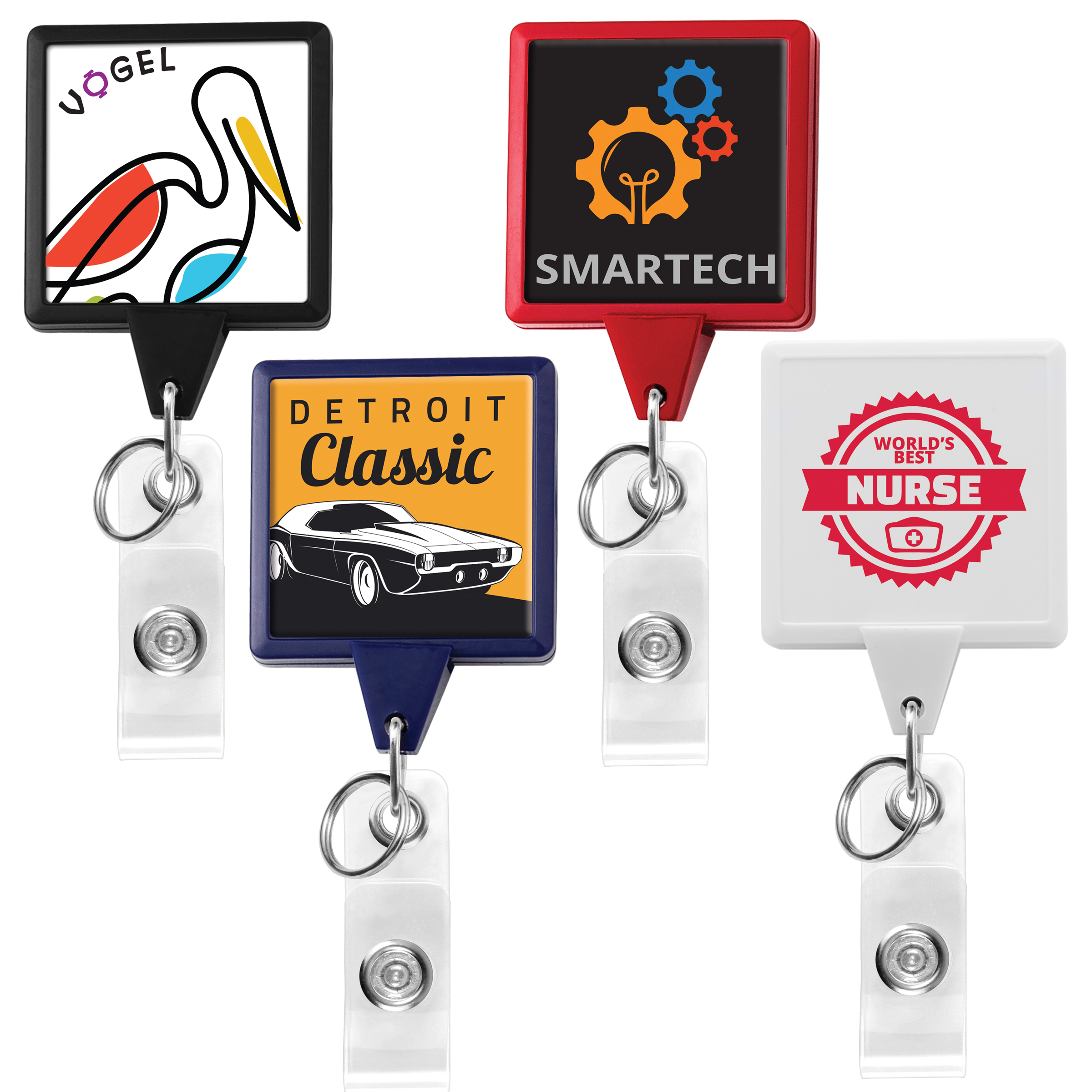 Picture of Square Dual Back Retractable Badge Reel