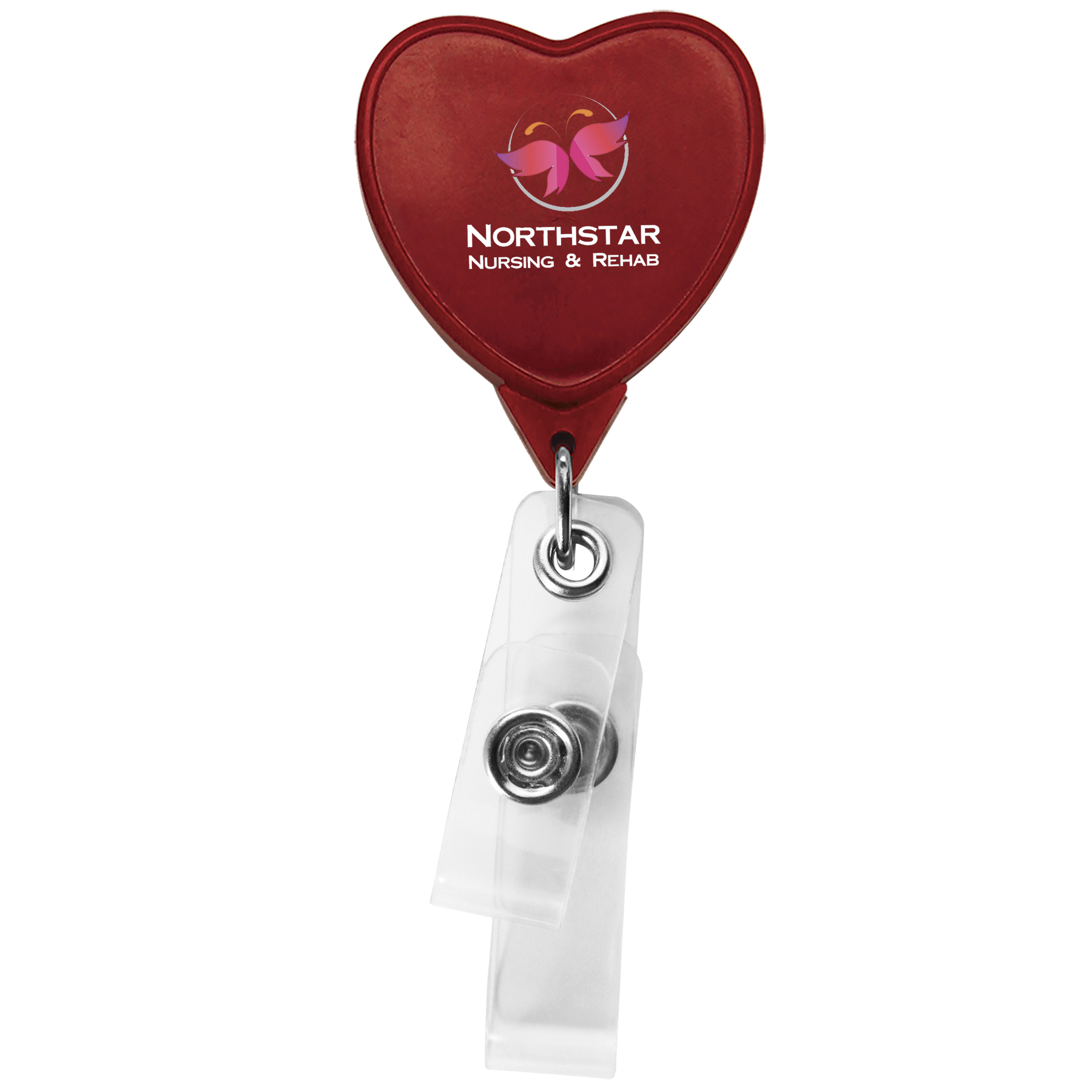 Picture of Anti-Microbial Heart 2 Strap Retractable Badge Reel