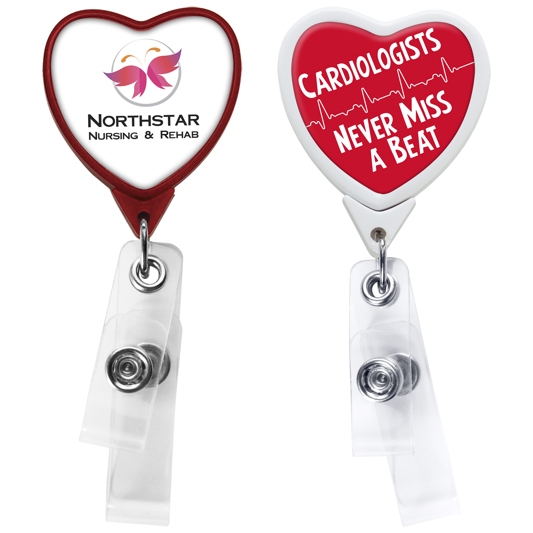 Picture of Anti-Microbial Heart 2 Strap Retractable Badge Reel