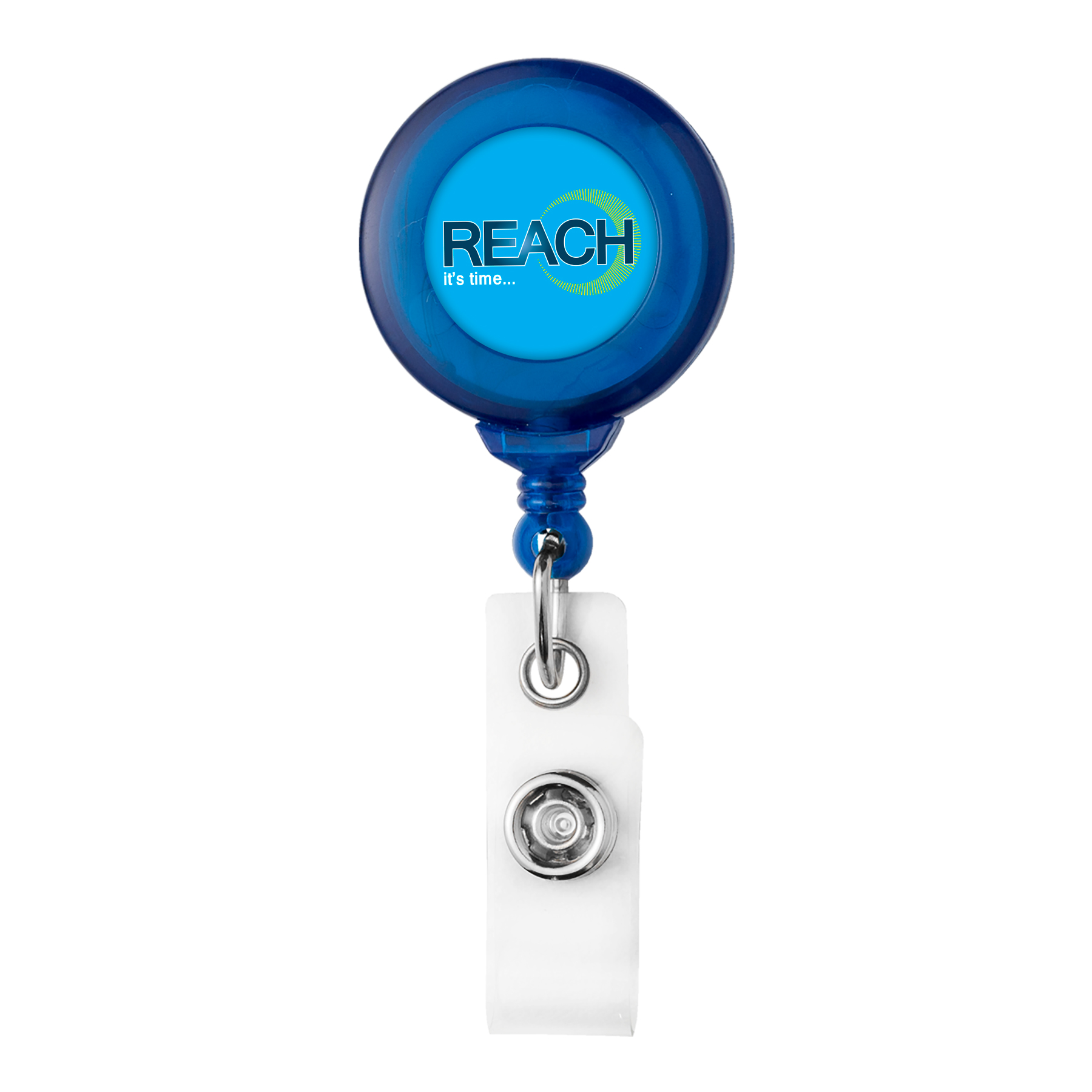 Picture of No Twist Round Retractable Badge Reel - Translucent
